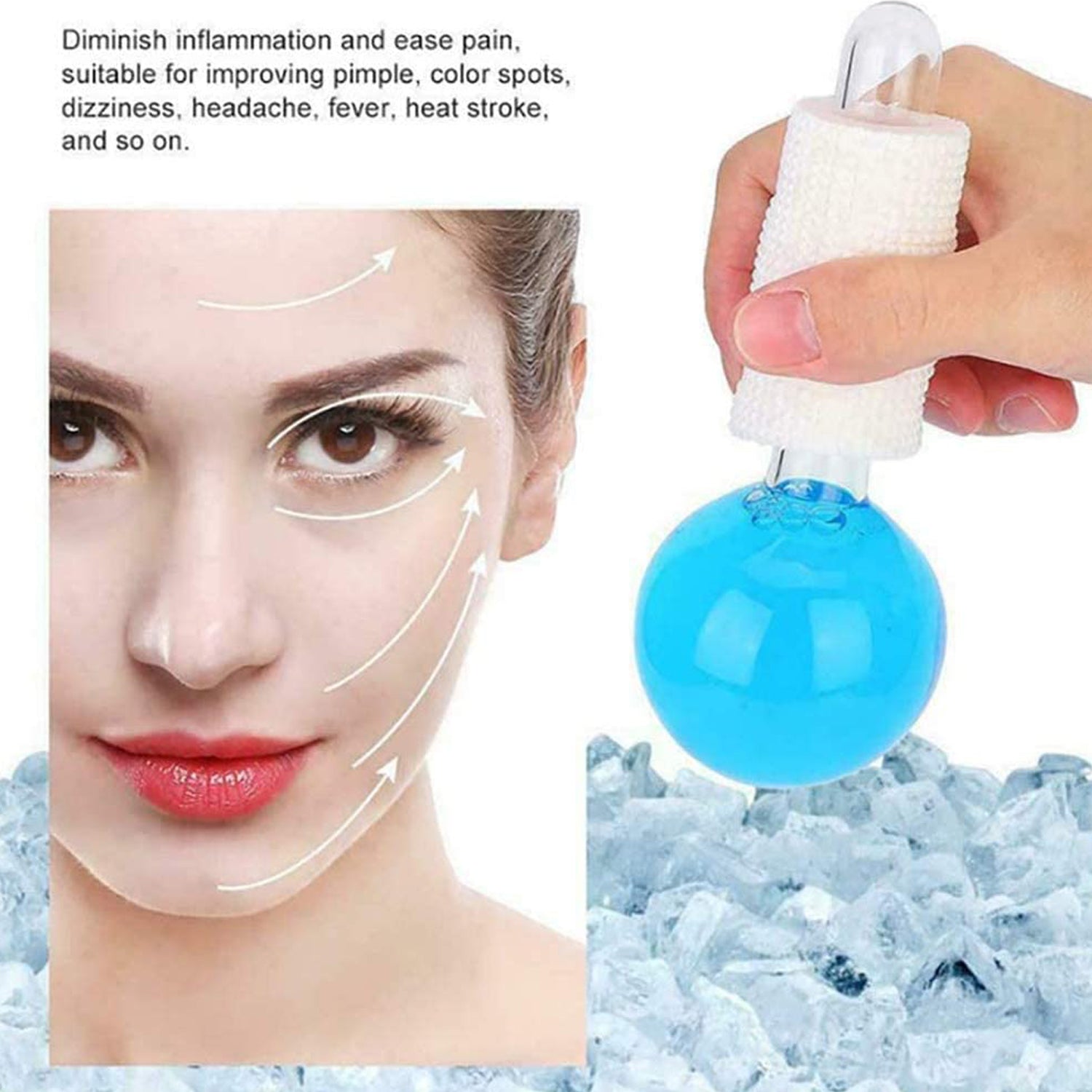 Facial Massage Ice Ball Face Massager Ball Ice Face Roller Crystal Eyes Massager - Springkart 