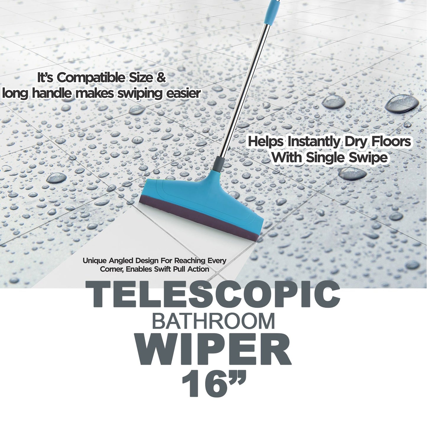 Adjustable Bathroom / Floor Stainless Steel Rod Wiper, Plastic Floor Wiper - Springkart 