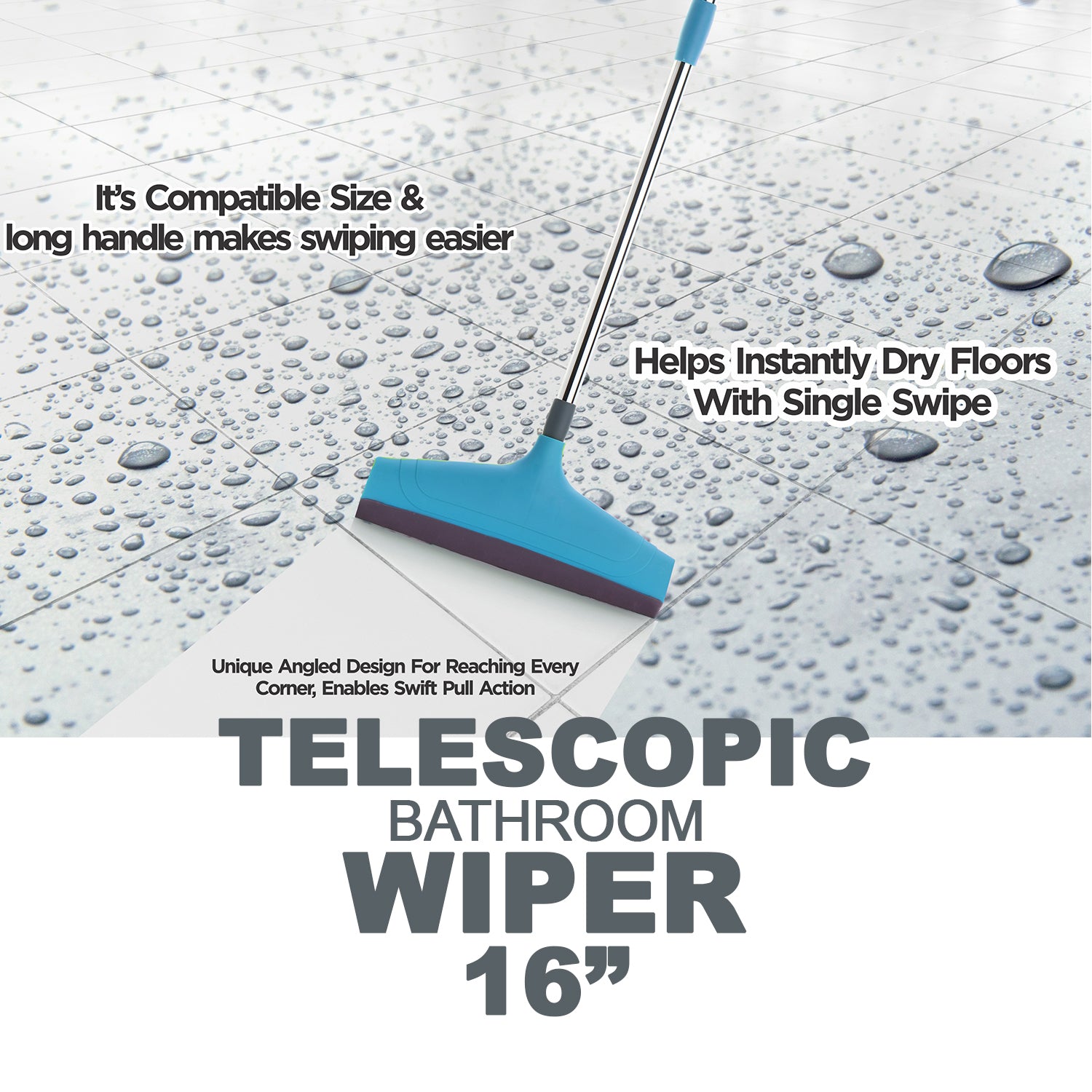 Adjustable Bathroom / Floor Stainless Steel Rod Wiper, Plastic Floor Wiper - Springkart 