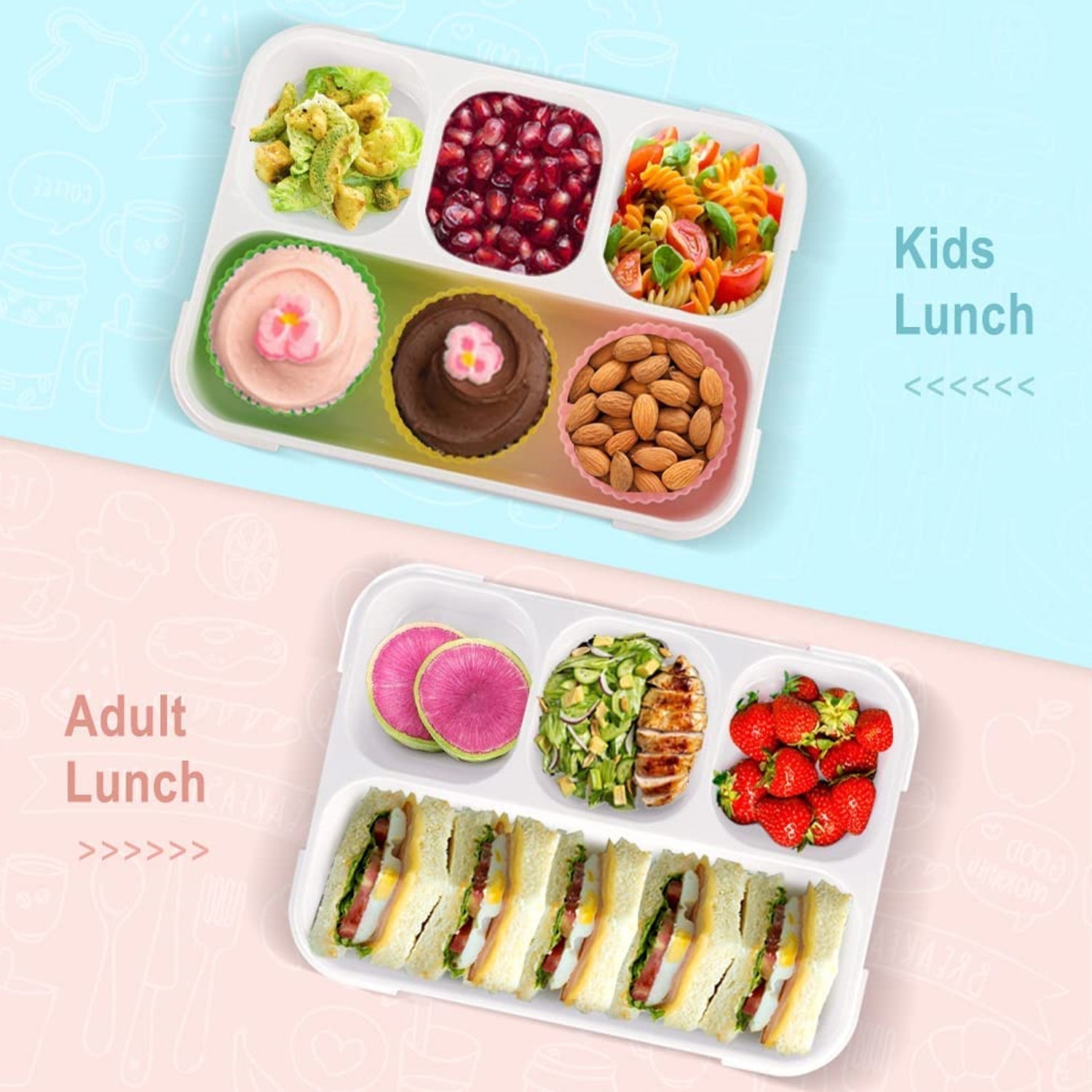 Lunch Box 4 Compartment With Leak Proof Lunch Box For School & Office Use - Springkart 