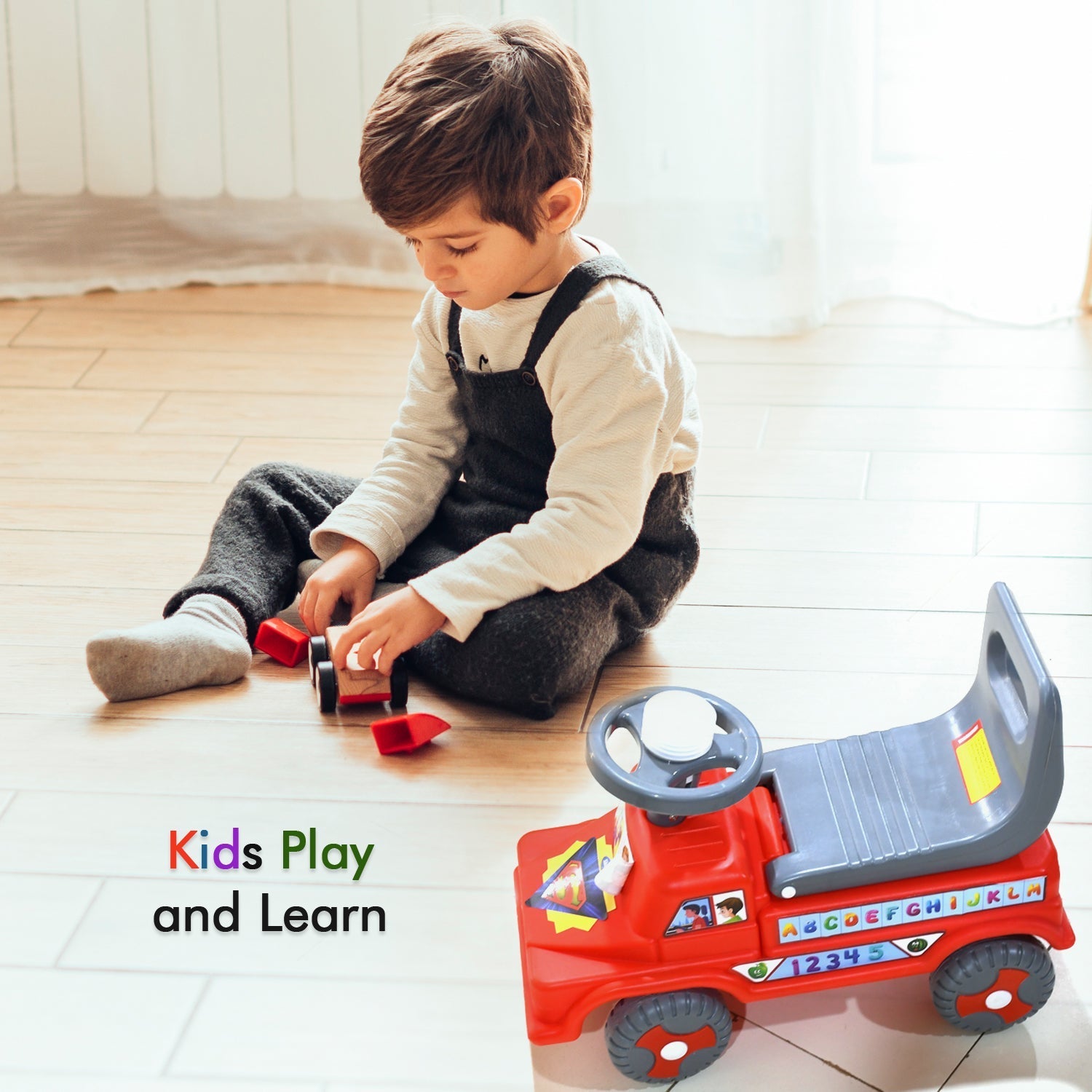 Kids Baby Ride-On Push Car with Musical Horn & Backrest – Perfect Toy for Toddlers - Springkart 