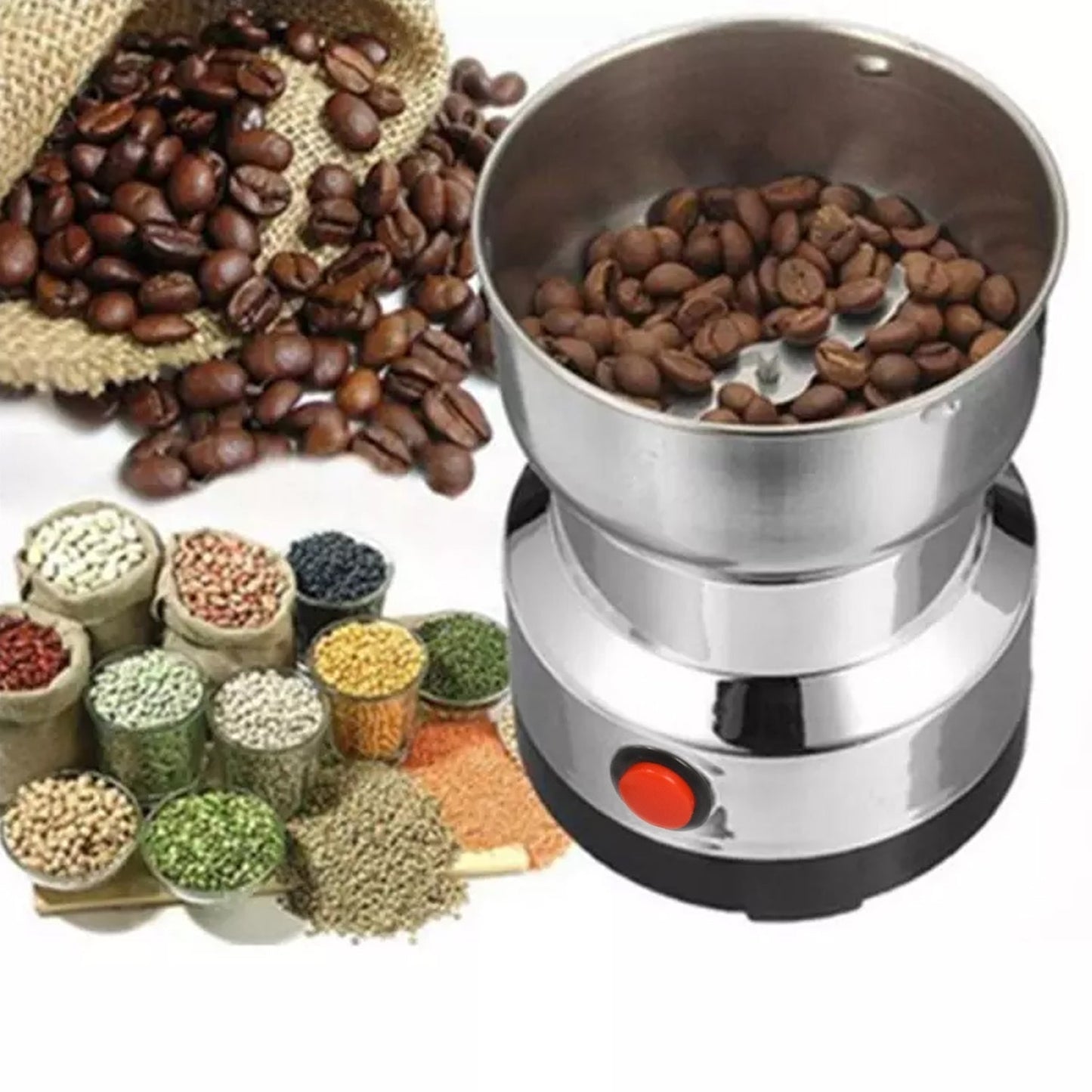 Multifunction Grinder Machine Electric Cereals Grain Mill Spice Herbs Grinding Machine Tool Stainless Steel Electric Coffee Bean for Home - Springkart 