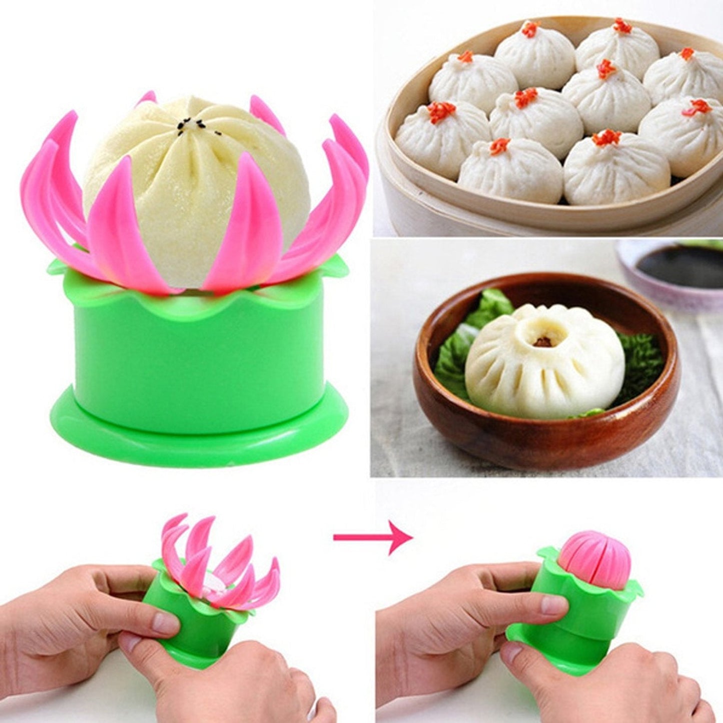 Momos maker Plastic Mold and Filling Spoon Cooking Tools Set Steamed Stuffed Bun Maker and Dumpling Maker for Cooking Delicious - Springkart 