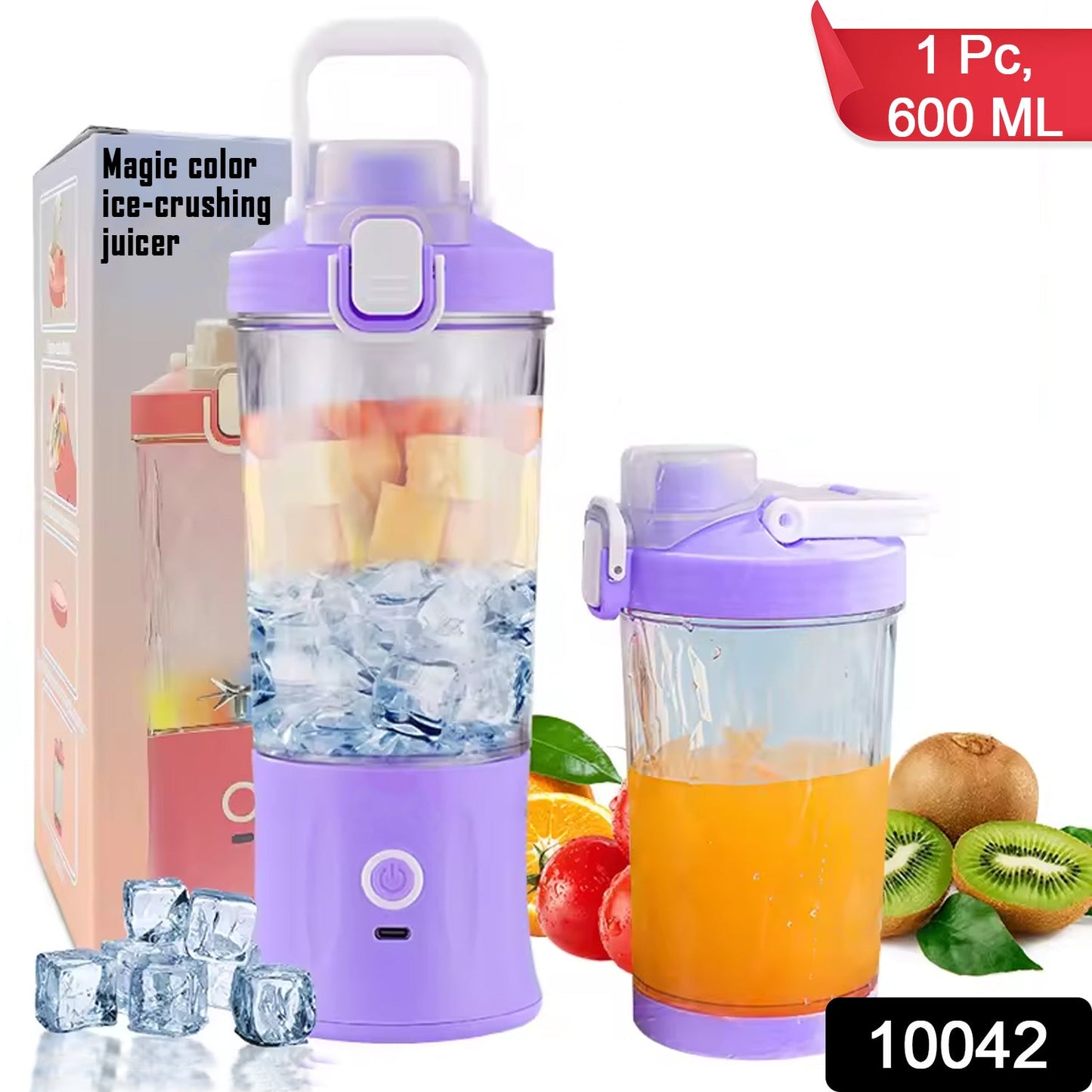 Eletric Crusher Juicer With Multicolor Light, 8 Blades (600 ML / Multicolor) - Springkart 