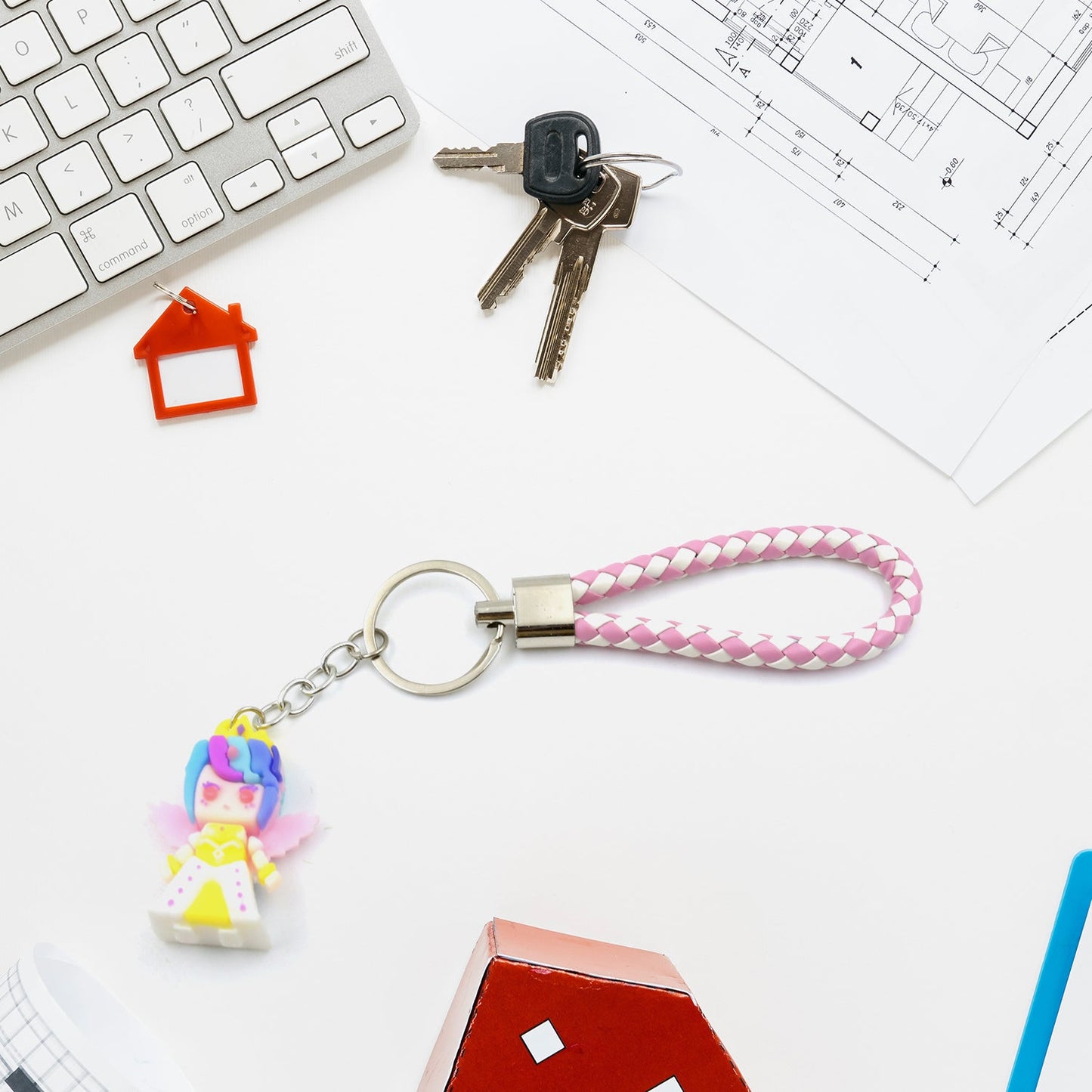 Cute Keychain With Card Gift - Keychain Accessories Key Chain Backpack Charms Car Keys Keychain for Kids Girls, Unicorn Toy and Charm Key- Chain for Bag / Door Key- Ring / car Key- Ring / Party Favor (Mix Color & Design 1 Pc ) - Springkart 