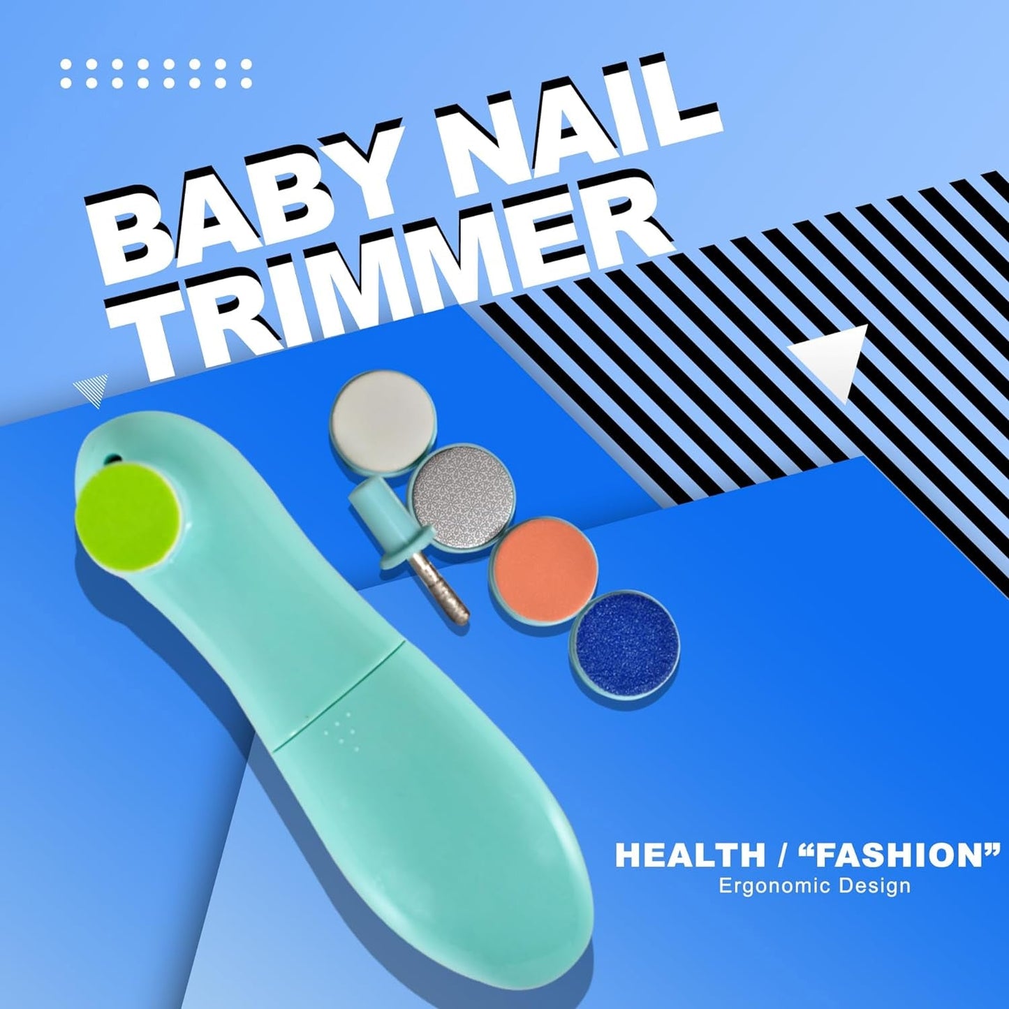 Baby Nail Trimmer / Clippers | 6 Grinding Head (Multi Color / 1 Pc / Battery not included) - Springkart 