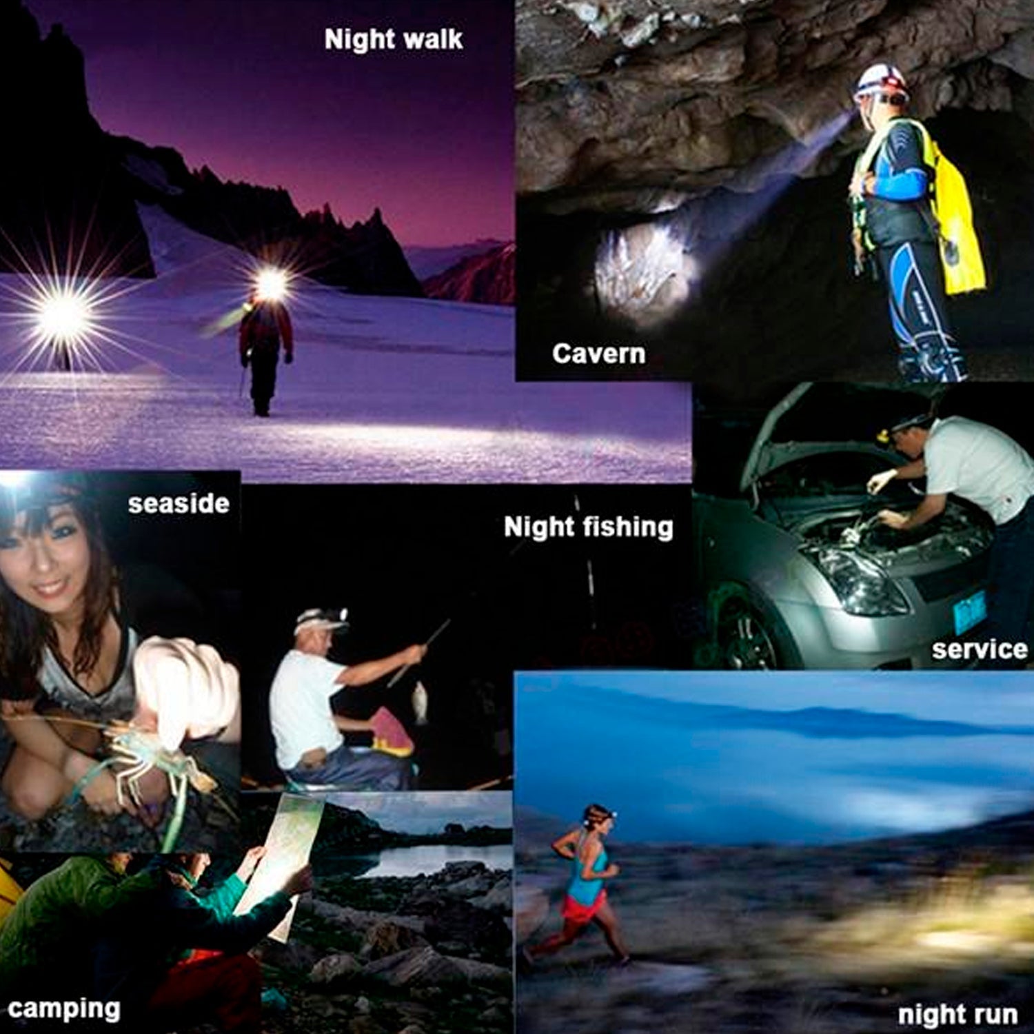 Head Lamp 15 Led Long Range Rechargeable Lamp Use For Camping, Hiking - Springkart 