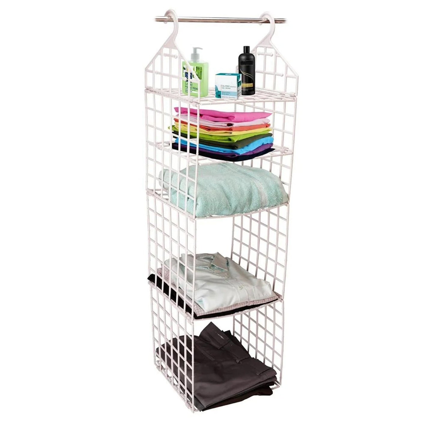 MULTIPURPOSE 5 LAYER FOLDING CLOTHES STORAGE RACKS||CLOSET FOR STUDENTS WARDROBE SHELVES SOCKS, SCARF, T-SHIRT, ETC||HANGING ORGANIZER STORAGE HOLDERS & RACKS - Springkart 