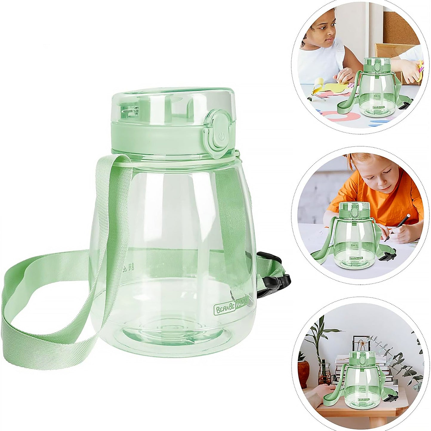 Insulated Water Bottle Portable Water Bottle With Strap, Sticker and Straw Cute Outdoor Sports Bottle For Water Travel Drinkware Jug Travel Water Bottle large Capacity Water Jug, Gym / Kid / Outdoor Sport / Campus, Fashionable (1300 ML Approx) - Springkart 