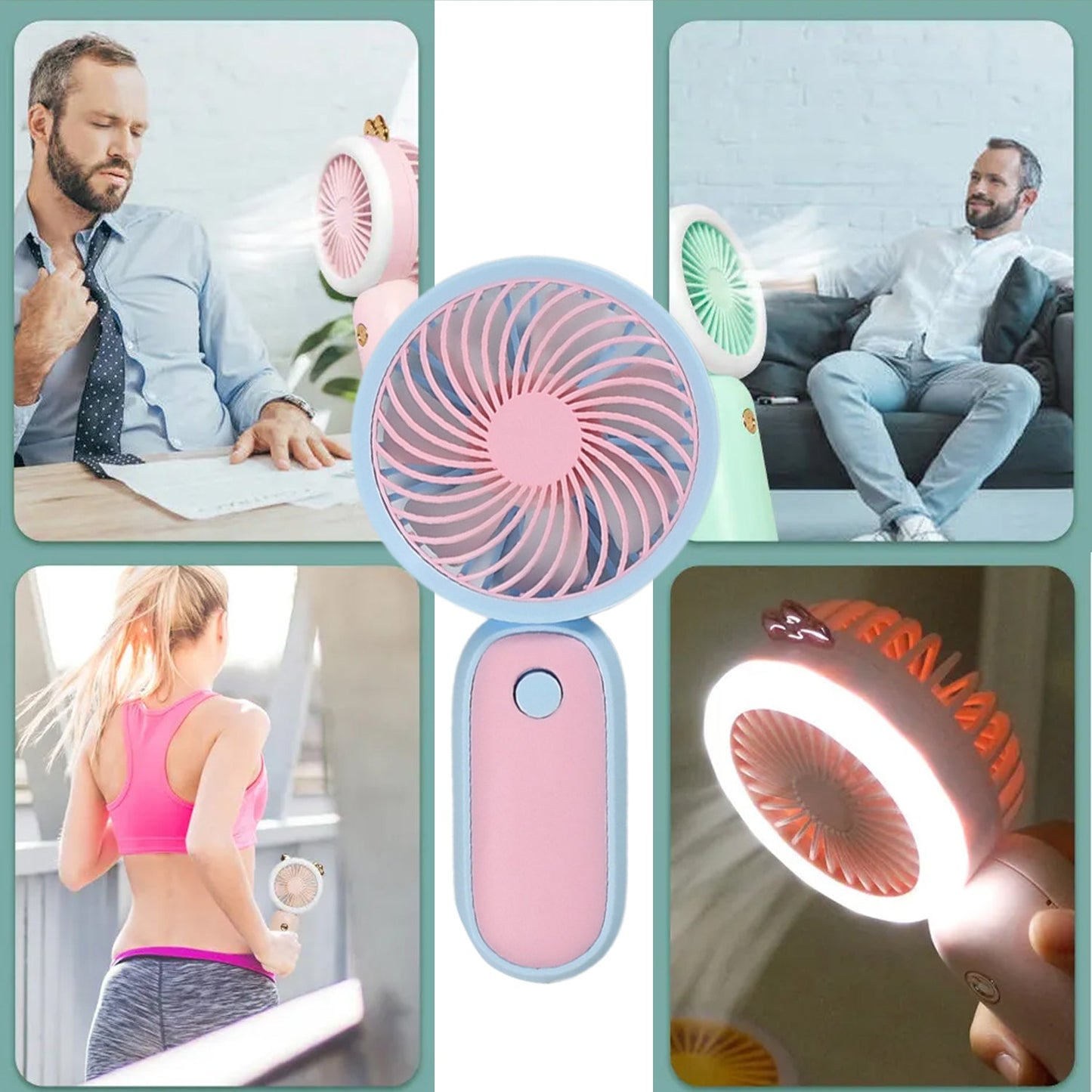 Mini Handheld Fan Portable Rechargeable Mini Fan Easy to Carry, for Home, Office, Travel and Outdoor Use (Battery Not Include) - Springkart 