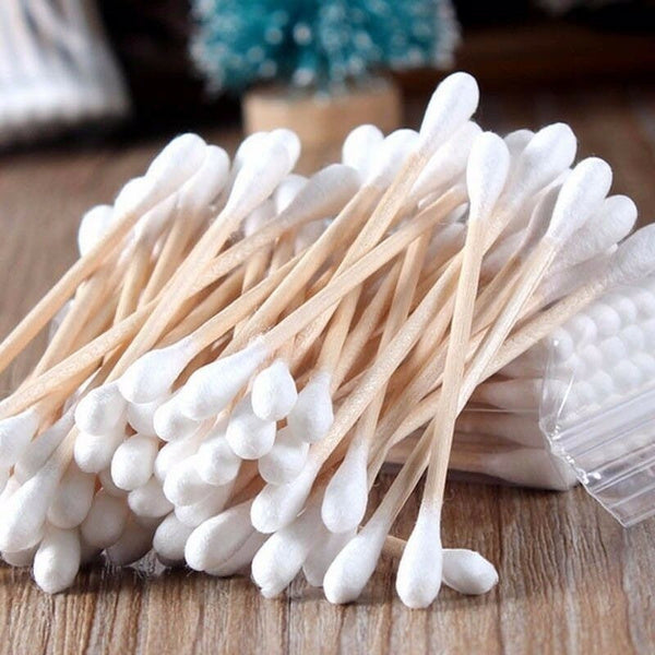 Cotton Swabs Bamboo with Wooden Handles for Makeup Clean Care Ear Cleaning Wound Care Cosmetic Tool Double Head Biodegradable Eco Friendly (pack of 20) - Springkart 