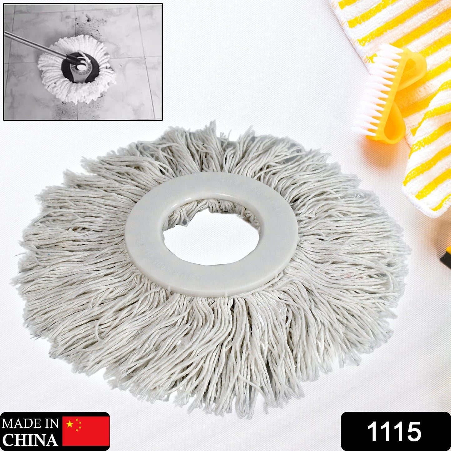 Microfiber Spin Mop Replacement Head Round Shape Standard Size Spin mop Refills For All Type Mop Use - Springkart 