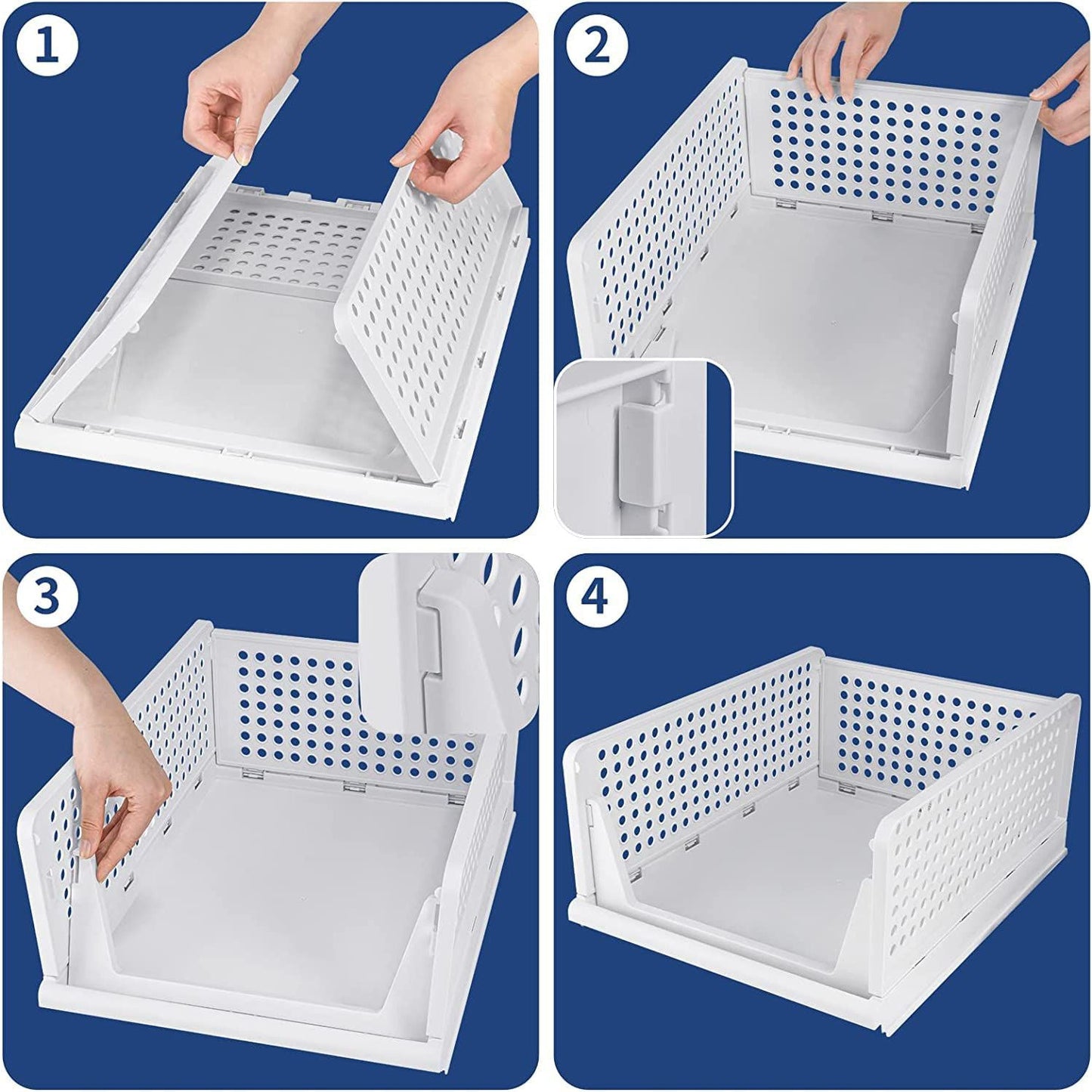 3 Layer Clothes Organizer for Wardrobe Cupboard Organizer for Clothes Foldable and Stackable Closet Organizer Drawer Organizer for Clothes, Multi Purpose Plastic Drawer - Springkart 