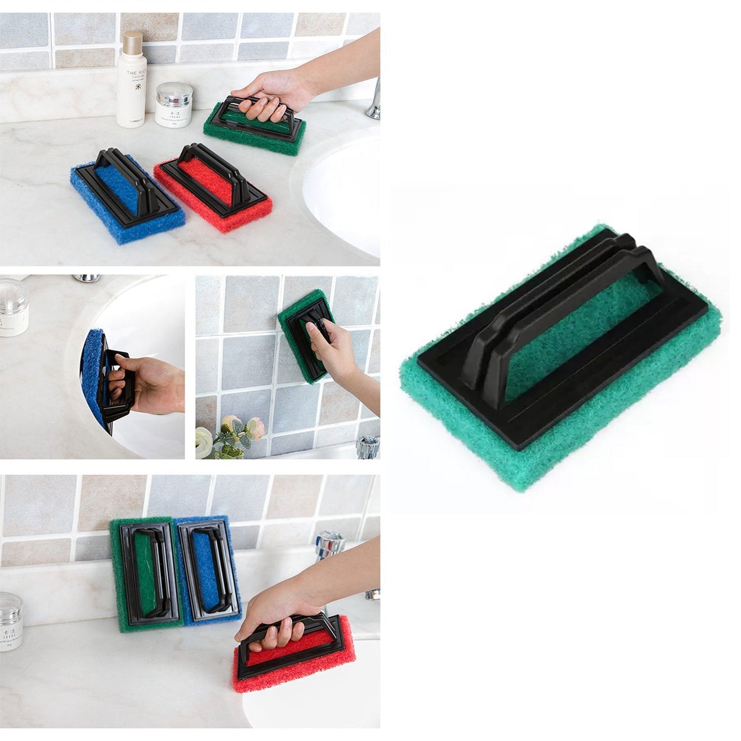 Handle Scrubber Brush widely used by all types of peoples for washing utensils and stuffs in all kinds of bathroom and kitchen places etc. - Springkart 