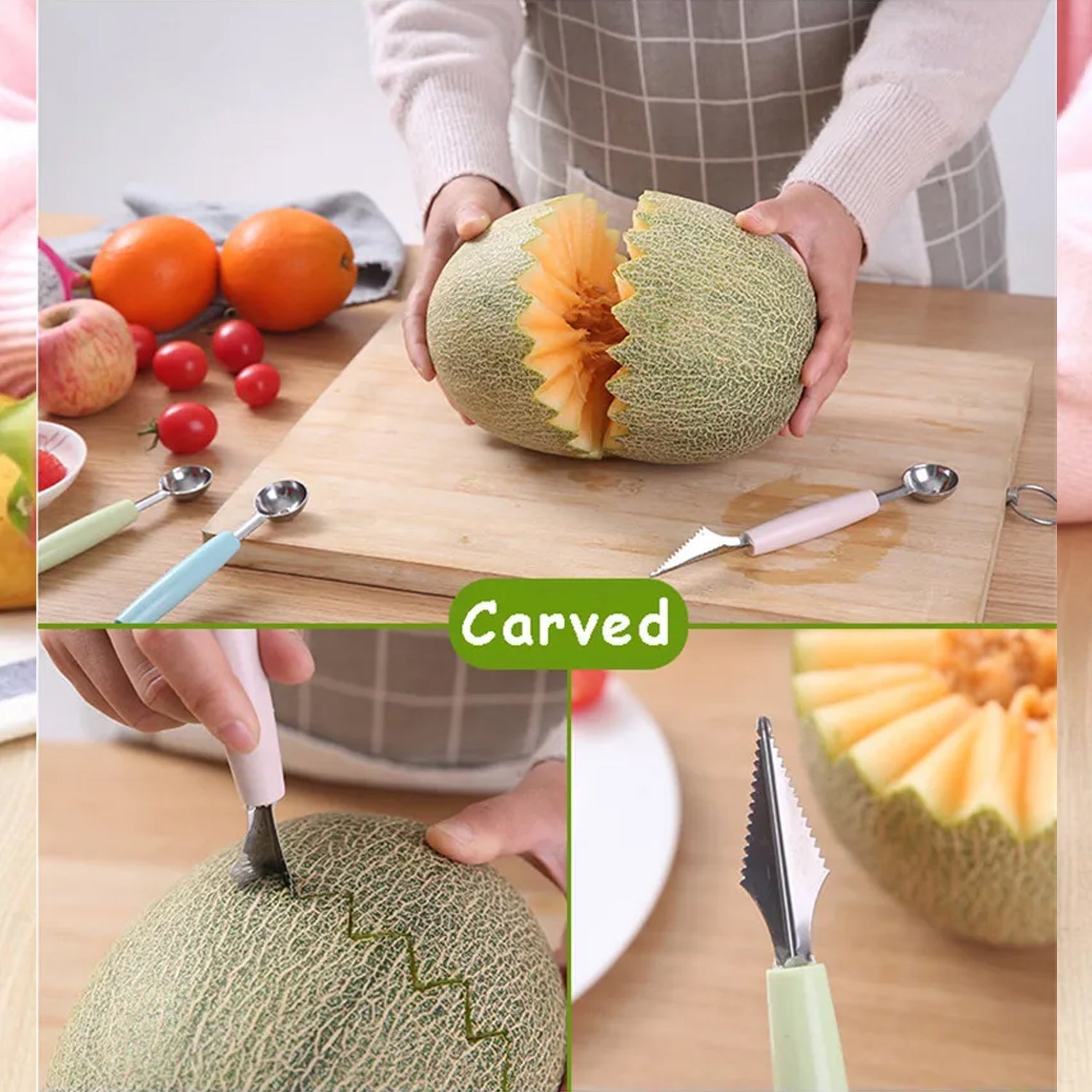 Multifunctional Fruit scooper & peeler Garnish Kit - Springkart 