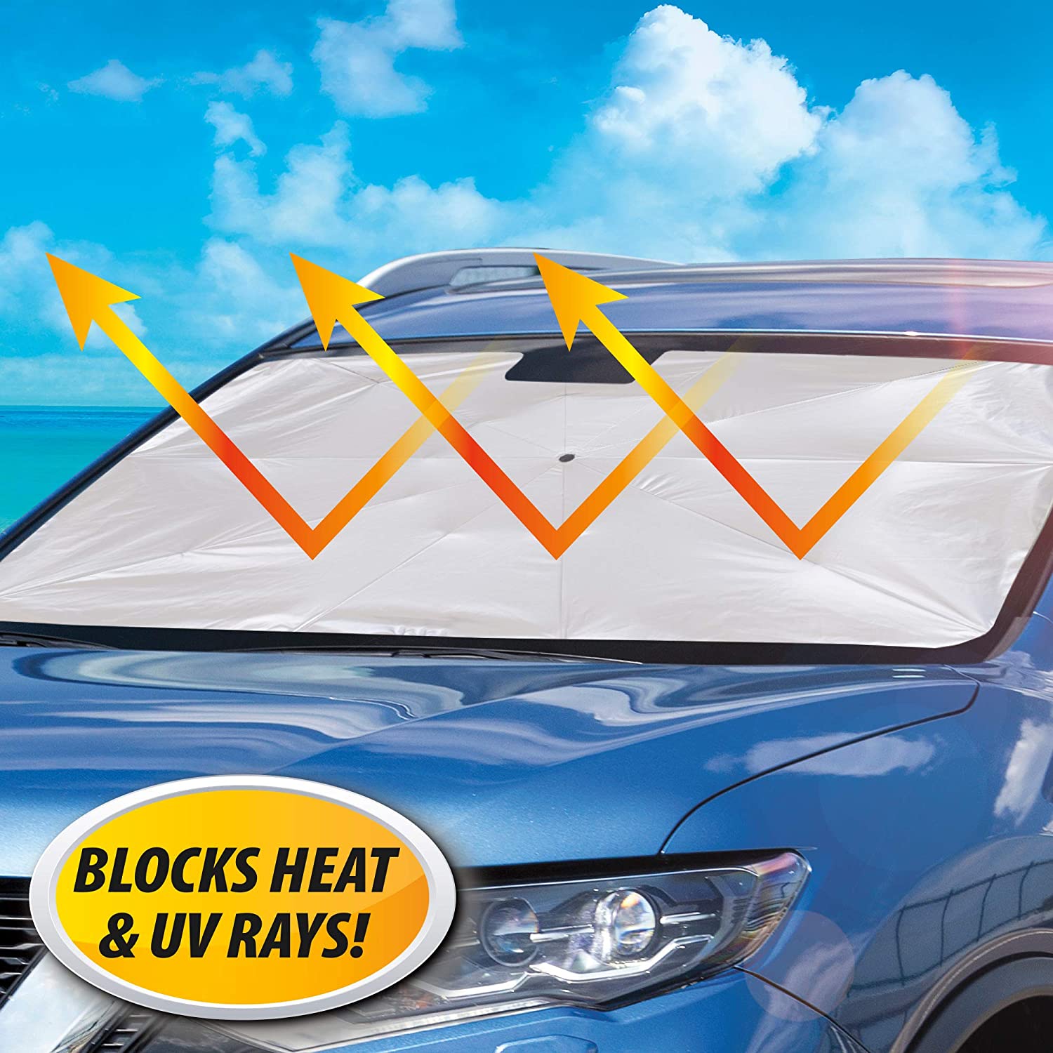 Foldable Car Windshield Sunshade for Heat Protection - Springkart 