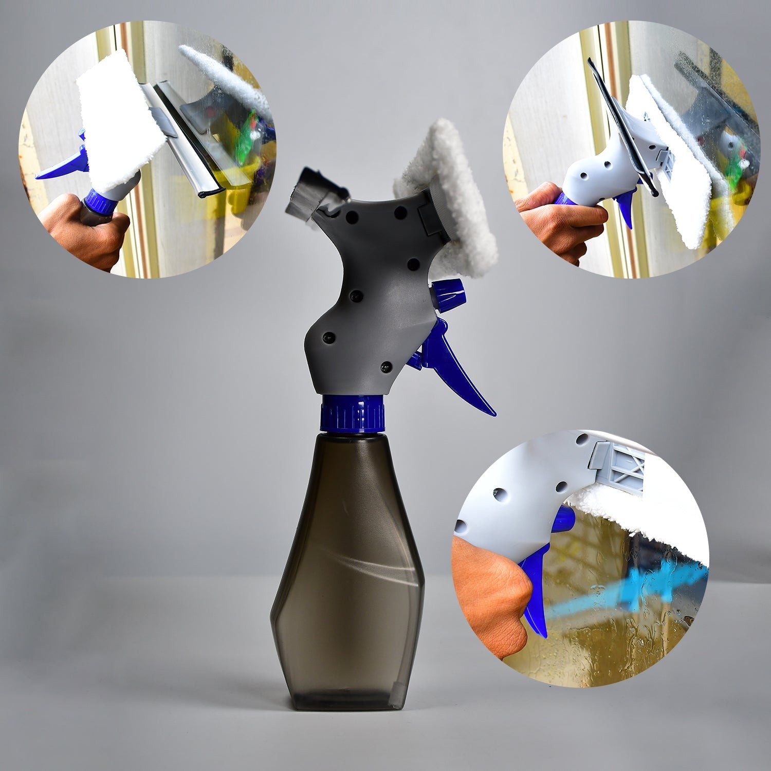 Plastic Easy Glass Cleaner 3 in 1 Spray Type Cleaning Brush, Pack of 1 - Springkart 
