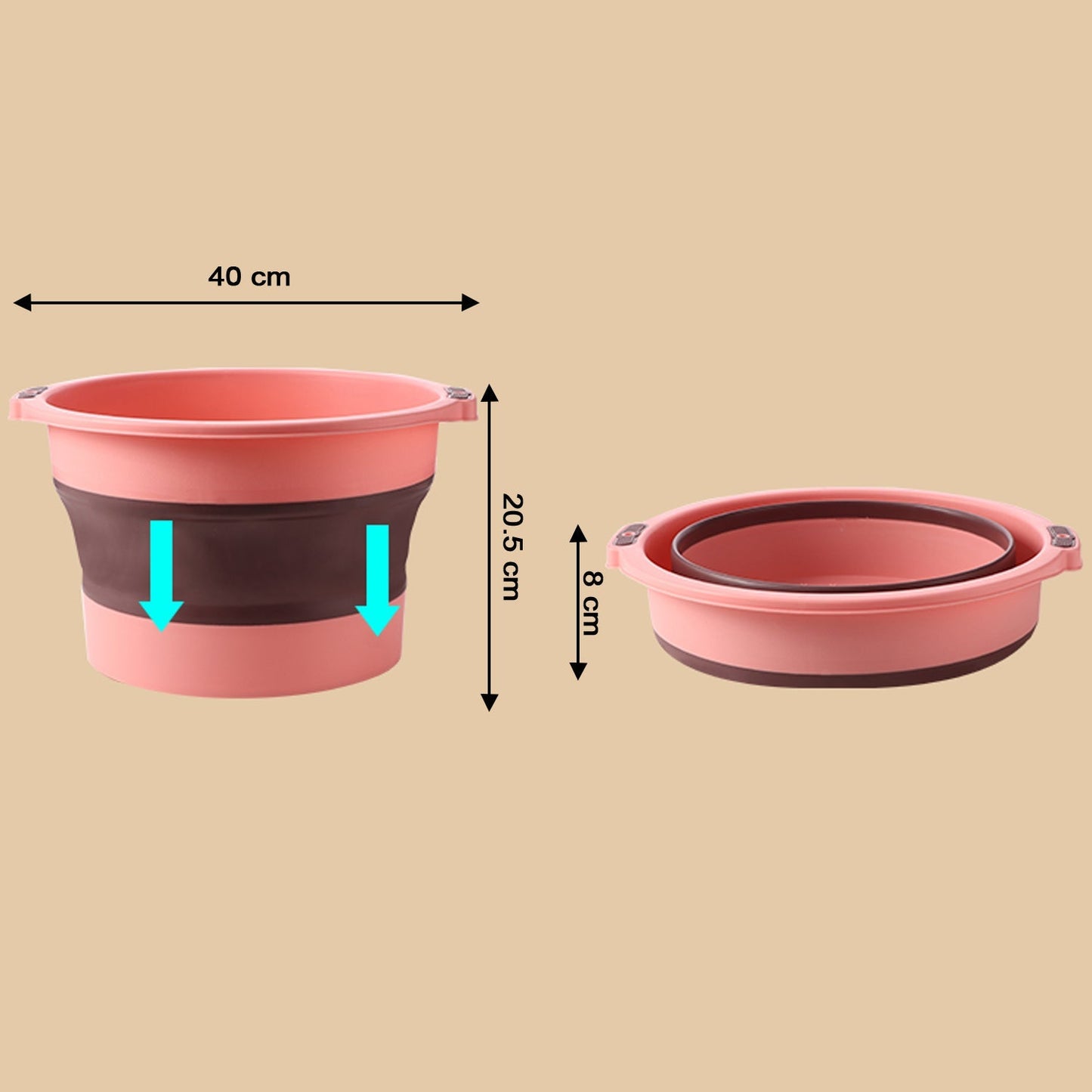 Multi-Purpose Portable Collapsible Folding Tub, with Hanging Hole & Save Storage Space, Also use for Foot Spa. - Springkart 
