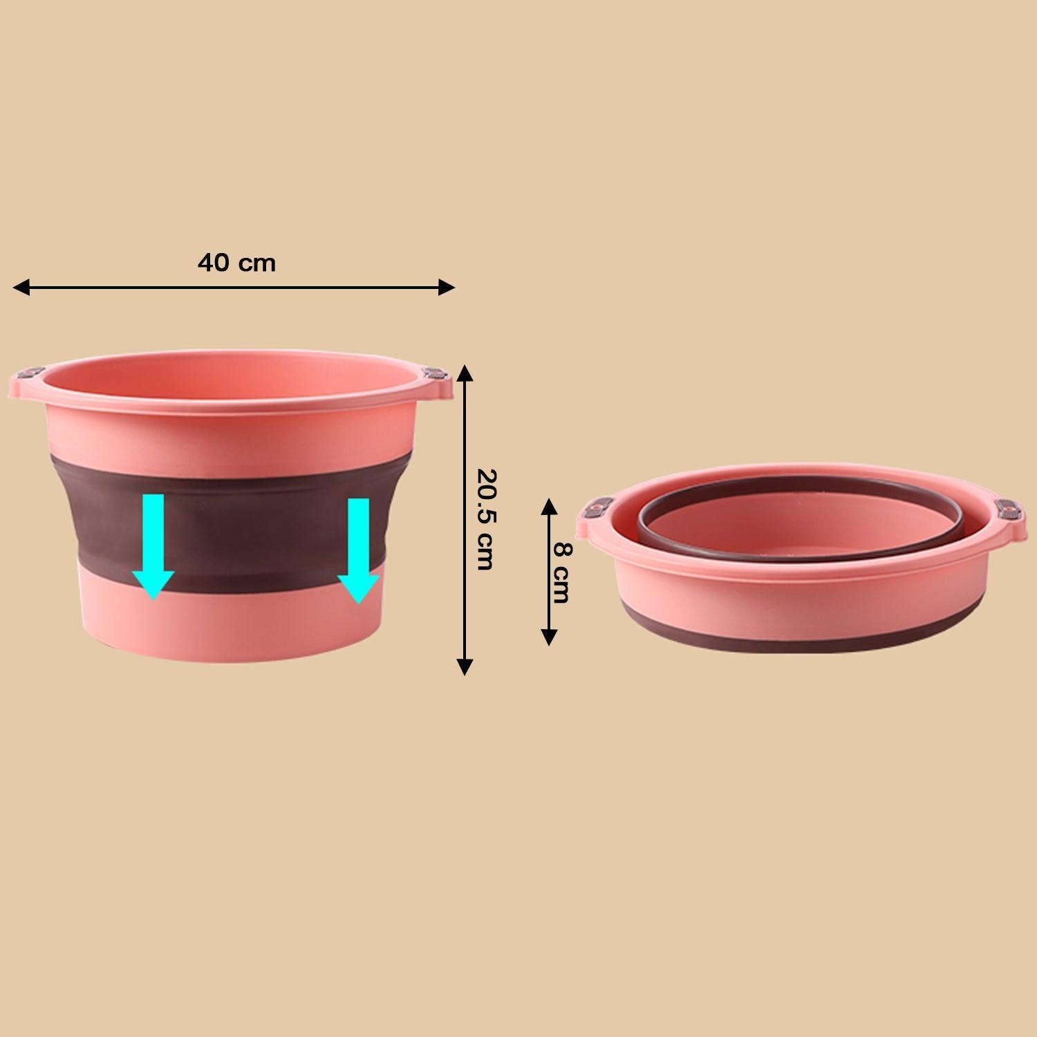 Multi-Purpose Portable Collapsible Folding Tub, with Hanging Hole & Save Storage Space, Also use for Foot Spa. - Springkart 
