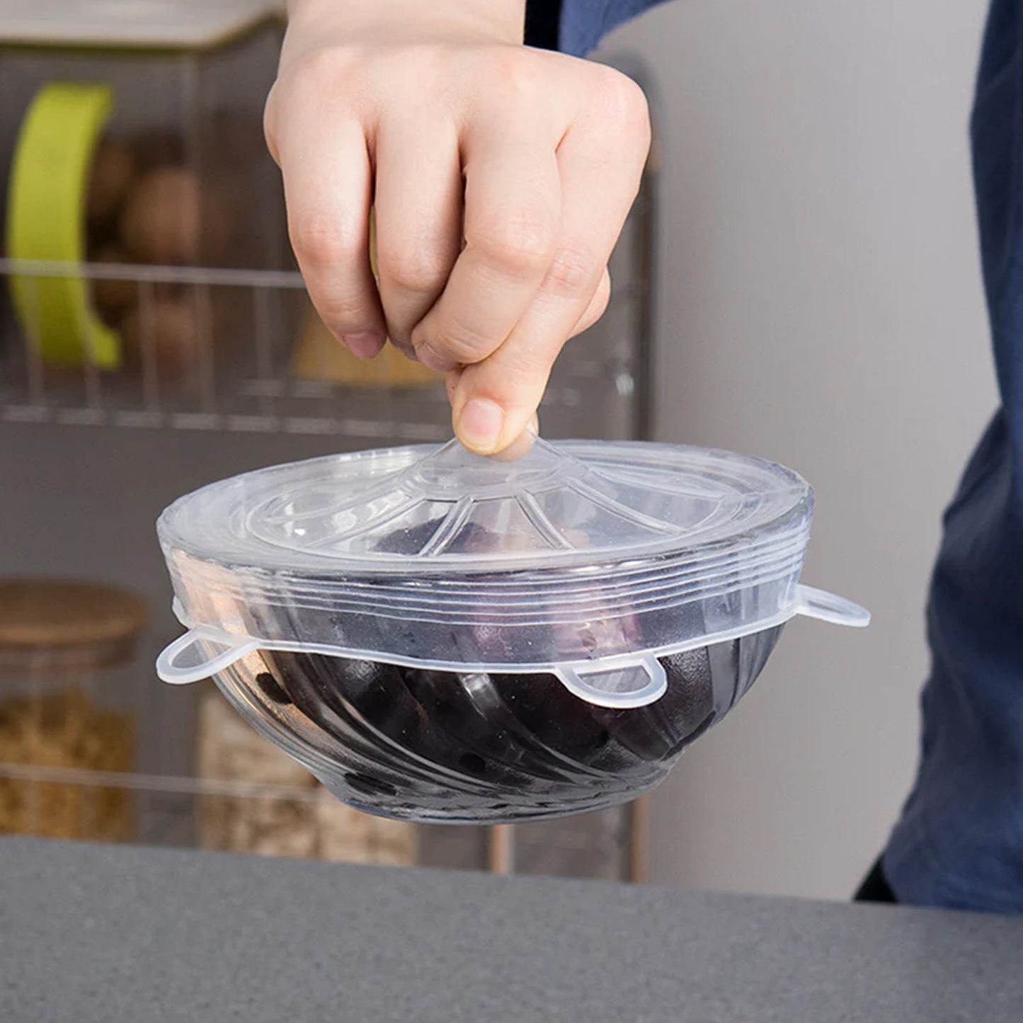 Silicone Food Cover Stretch Lids (6 Pcs Set / 62 Gm) - Springkart 