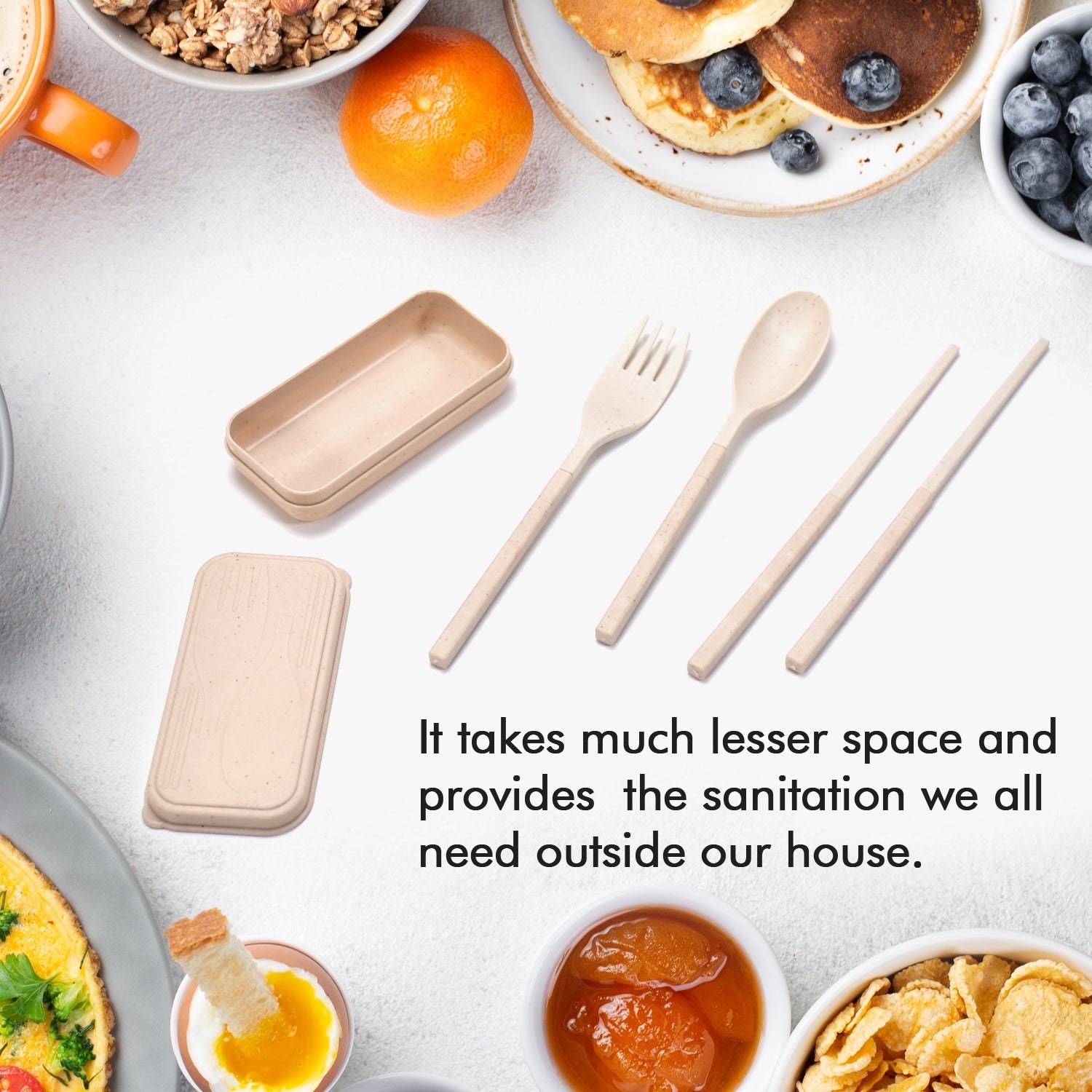 Spoon Fork Chopsticks Set Dinnerware 3PCS / Set Lunch Tableware Detachable Cutlery Portable Travel Kitchen Accessories - Springkart 