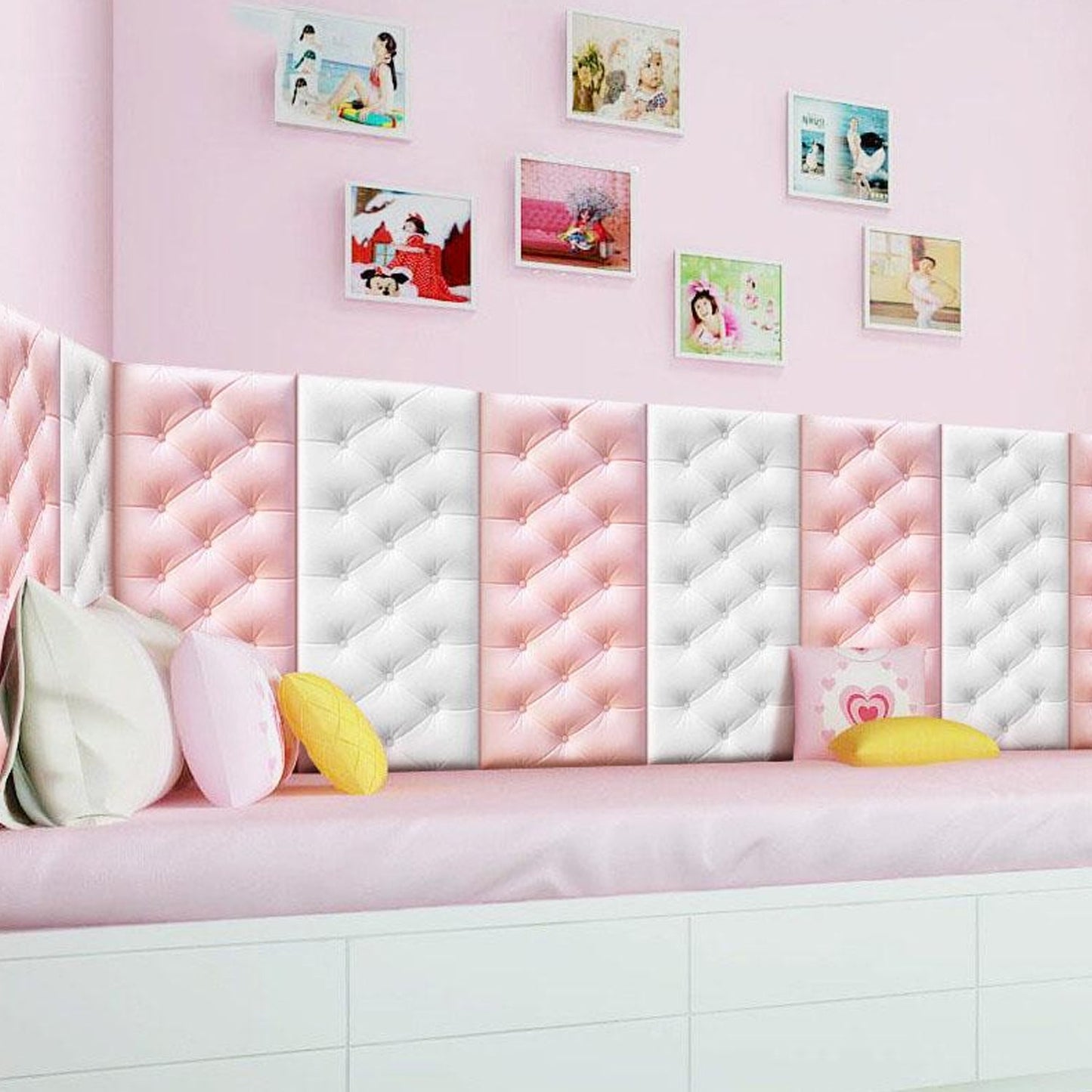 Pink 3D Adhesive wallpaper for living Room. Room Wall Paper Home Decor Self Adhesive Wallpaper - Springkart 