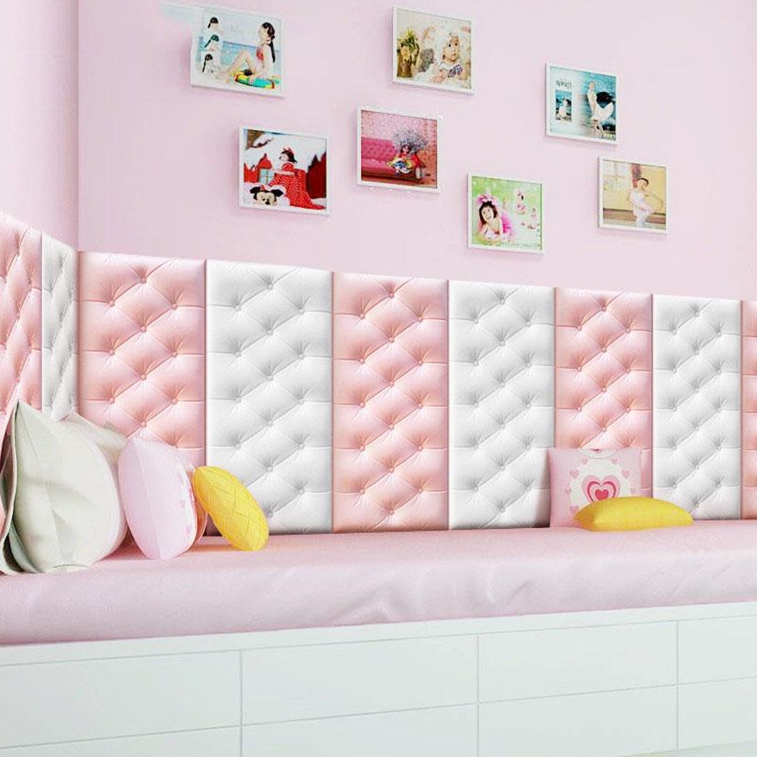 Pink 3D Adhesive wallpaper for living Room. Room Wall Paper Home Decor Self Adhesive Wallpaper - Springkart 