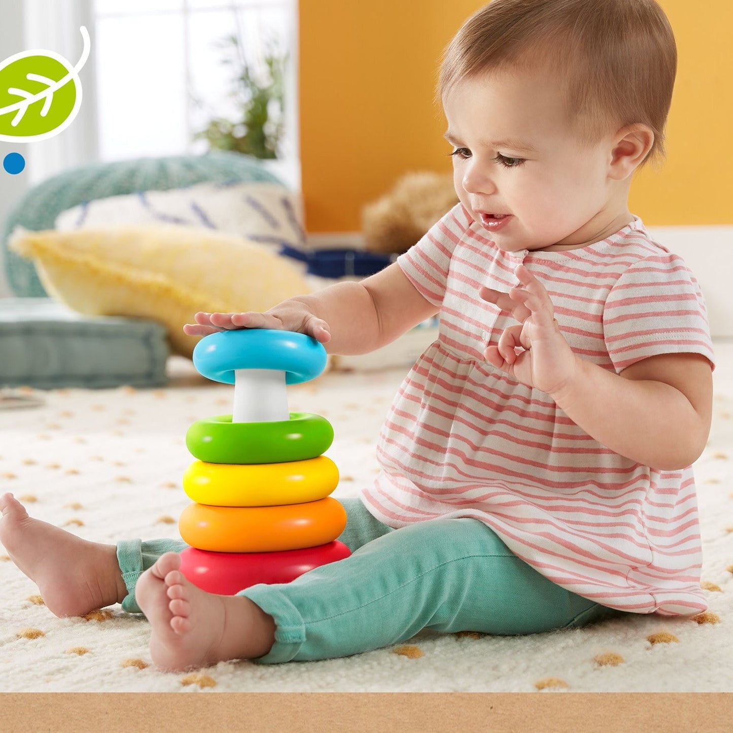 Plastic Baby Kids Teddy Stacking Ring Jumbo Stack Up Educational Toy 7pc - Springkart 