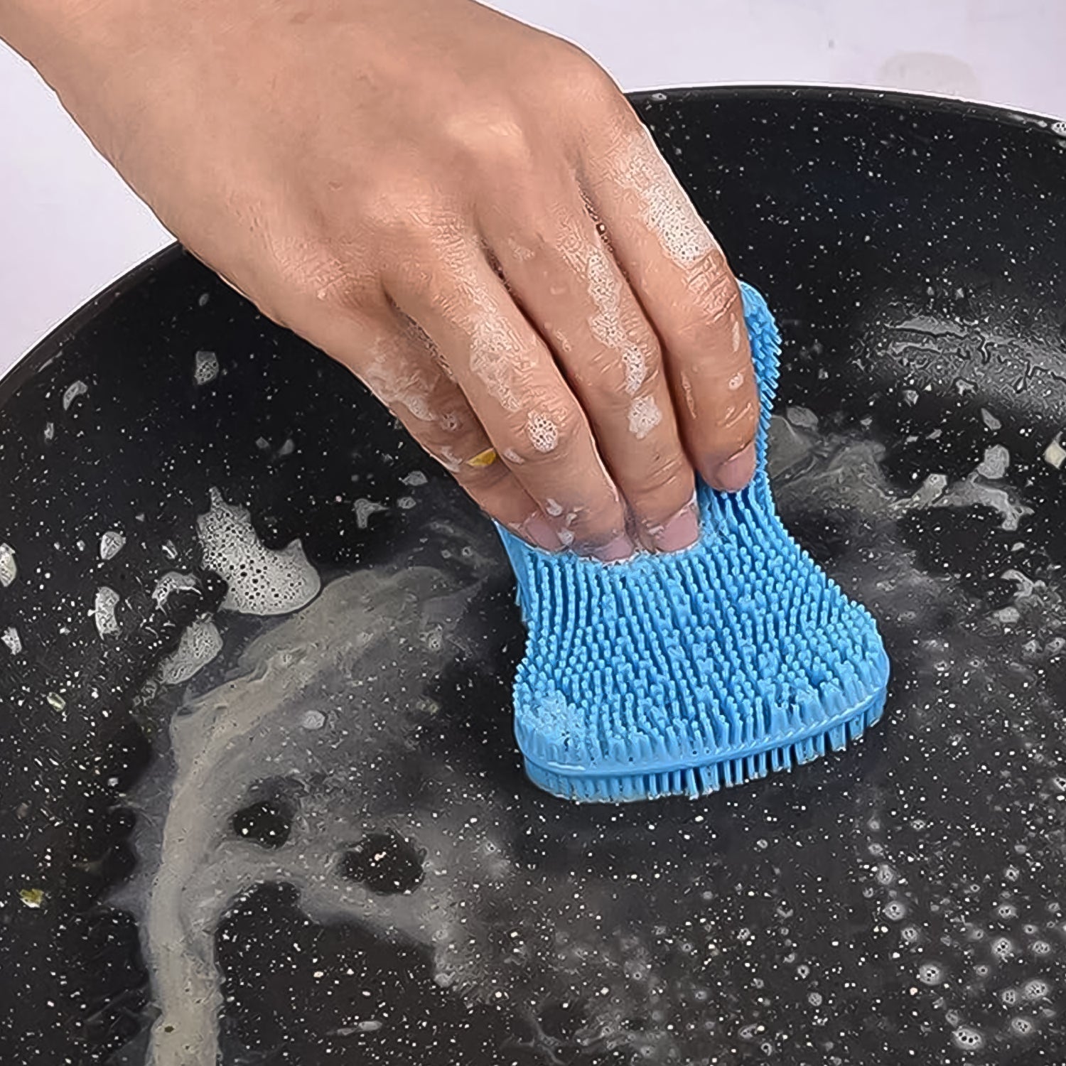 Silicone Kitchen Magic Gloves & Scrubber For Dishwashing & With Brush Cleaning Scrubber - Springkart 