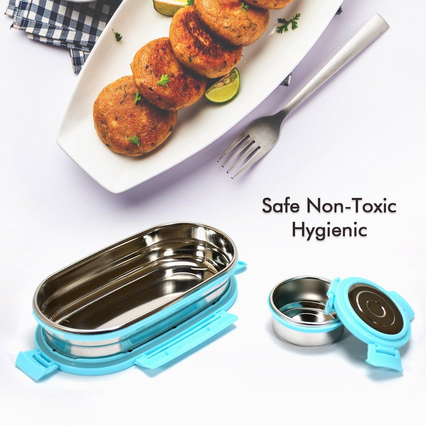 Ganesh Stainless Steel Lunch Box & Small Container ( Set Of 2 Pcs ) - Springkart 
