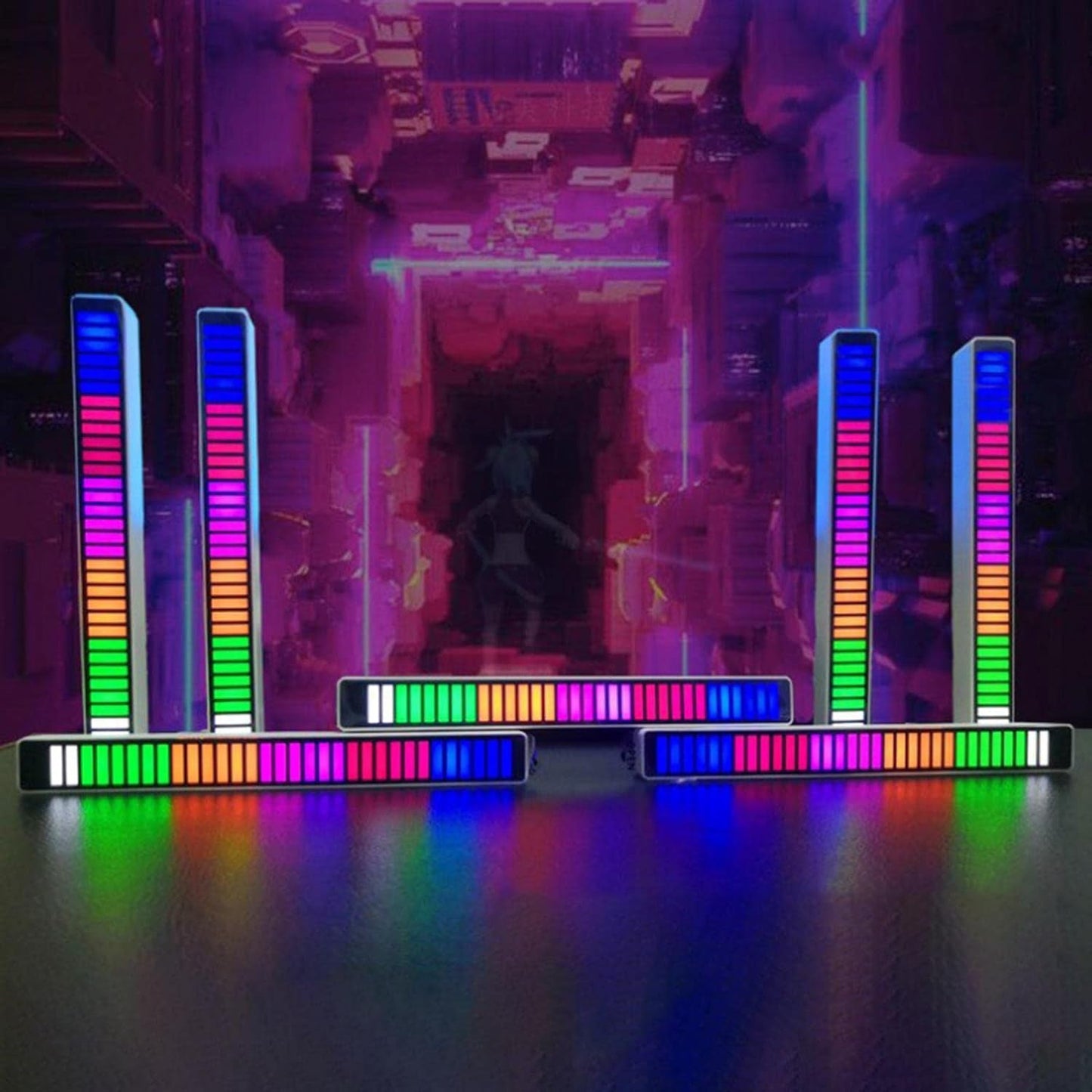 Rhythm Lights, AGC Automatic Gain Control 32 Colorful RGB Light Adjustable Pickup Rhythm Lights, RGB LED Voice-Activated Rhythm Light Car Home Sound Control Ambient Light (1 Pc) - Springkart 