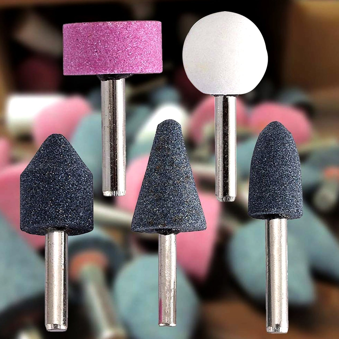 Abrasive Mounted Stone Grinding Wheel Head Grinding Burr Wheel Rotary Tools Set 5 Pcs - Springkart 