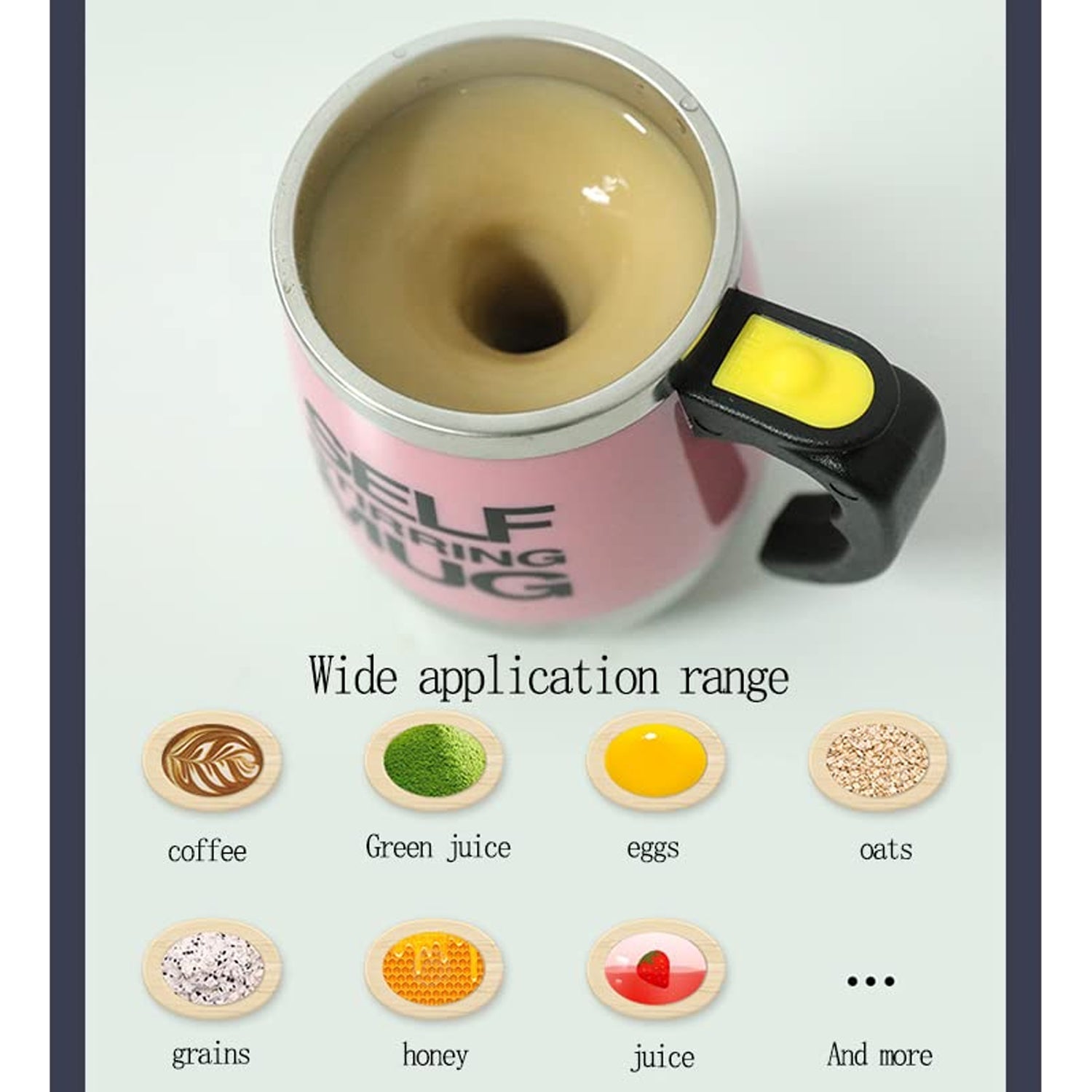 Self Stirring Mug With Lid used in all kinds of household and official places for serving drinks, coffee, any types of beverages etc. (1 Pc / 400 ML) - Springkart 
