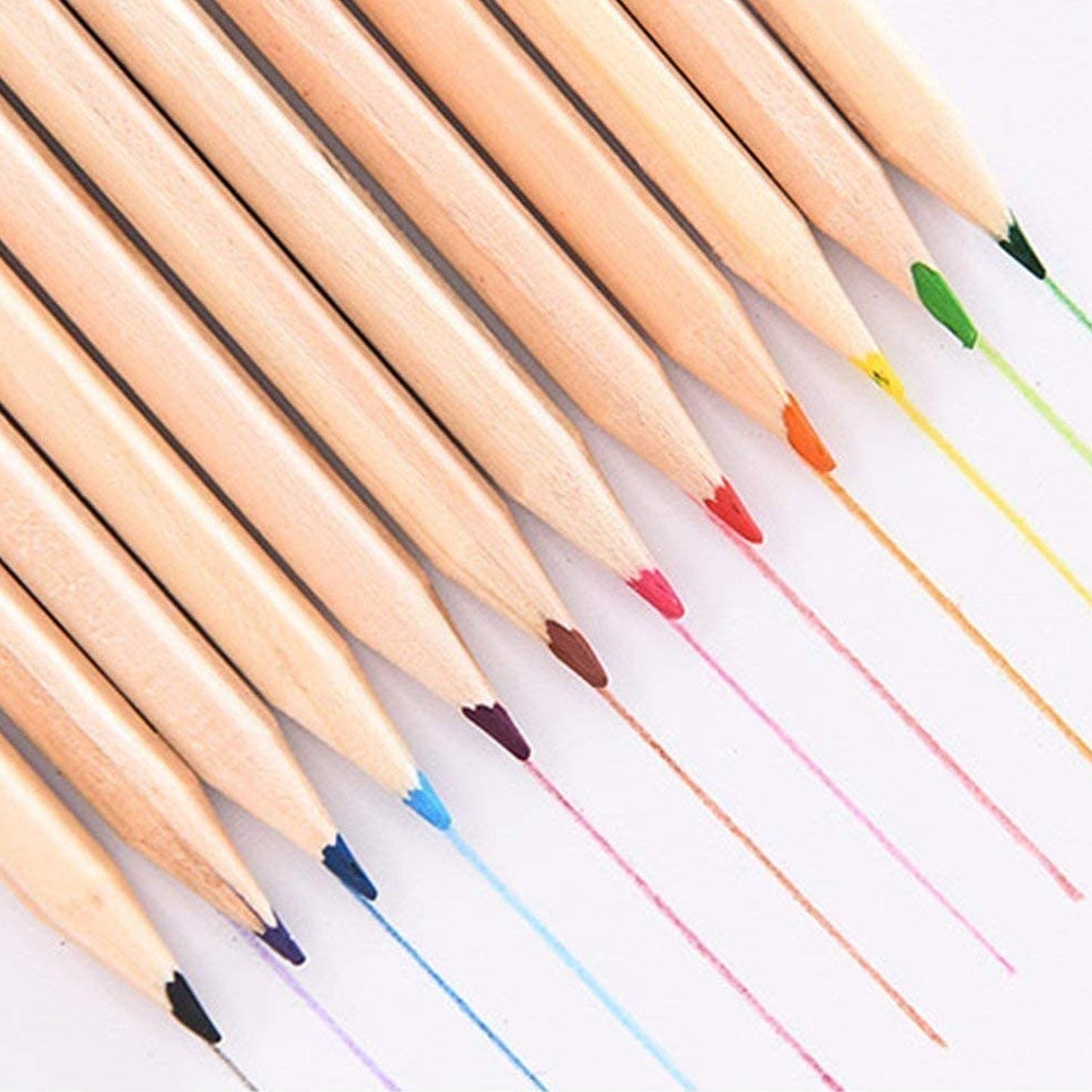 Colorful Wooden Pencil Set with Pencil box, Ruler, Sharpener For for Kids, Artist, Architect (12 Pcs Set) - Springkart 