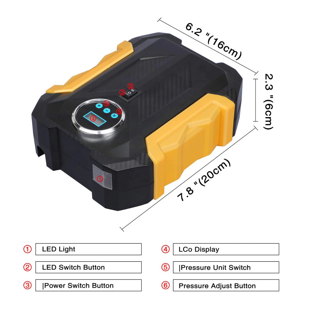 Portable Electric Car Air Compressor Pump for Car and Bike Tyre - Springkart 