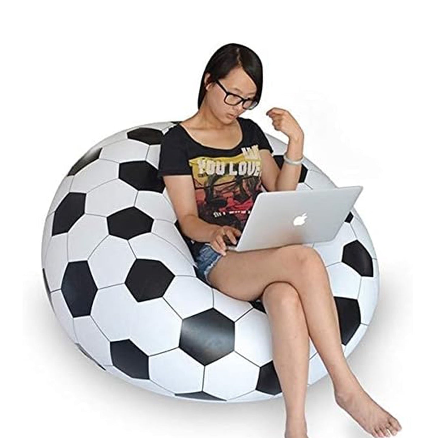 Foldable Sofa, Cartoon Style Inflatable Folding Chair, Ball Chair, Inflatable Sofa for Adults, Kids size (110cm x 80cm) - Springkart 