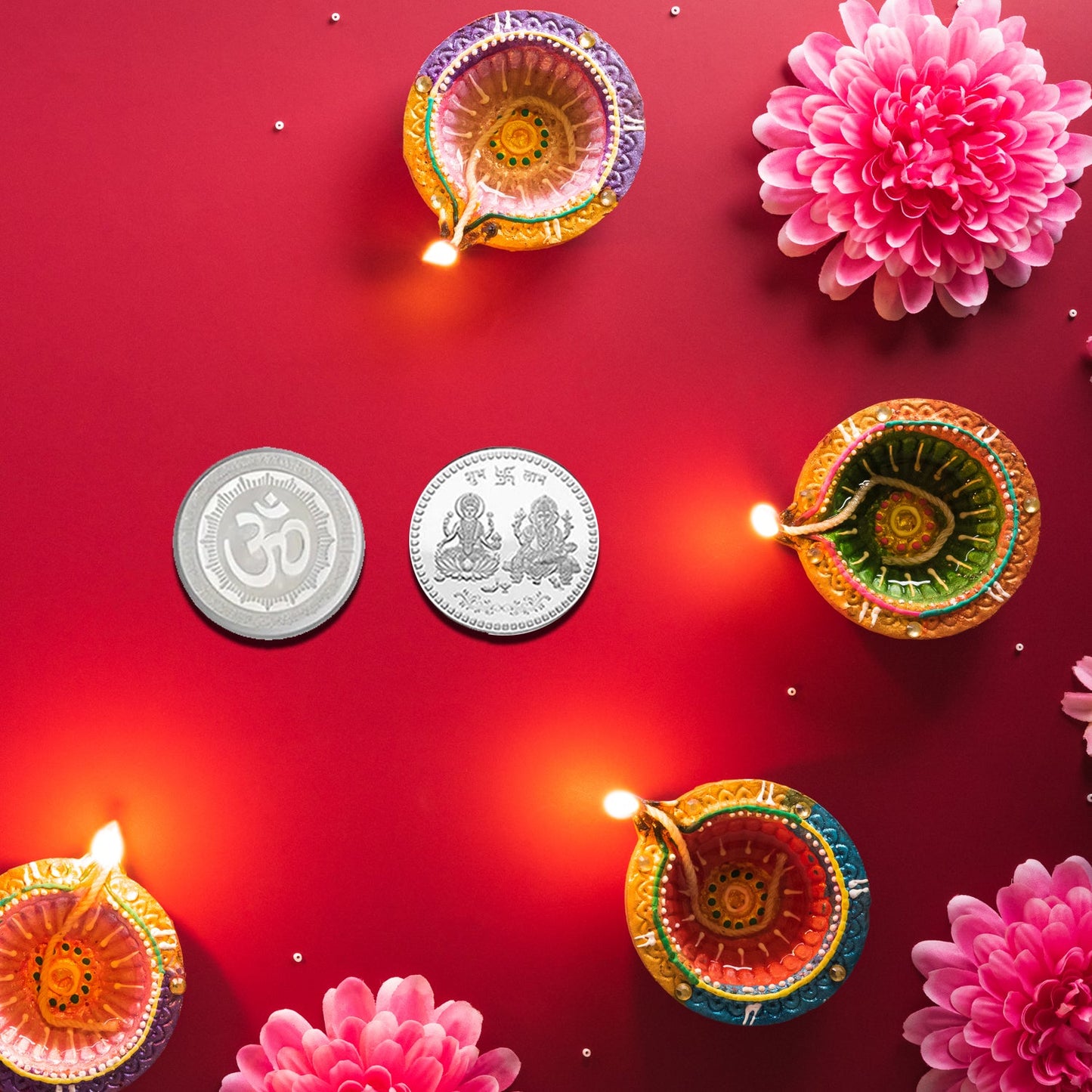 Silver color Coin for Gift & Pooja (Metal is not silver) - Springkart 