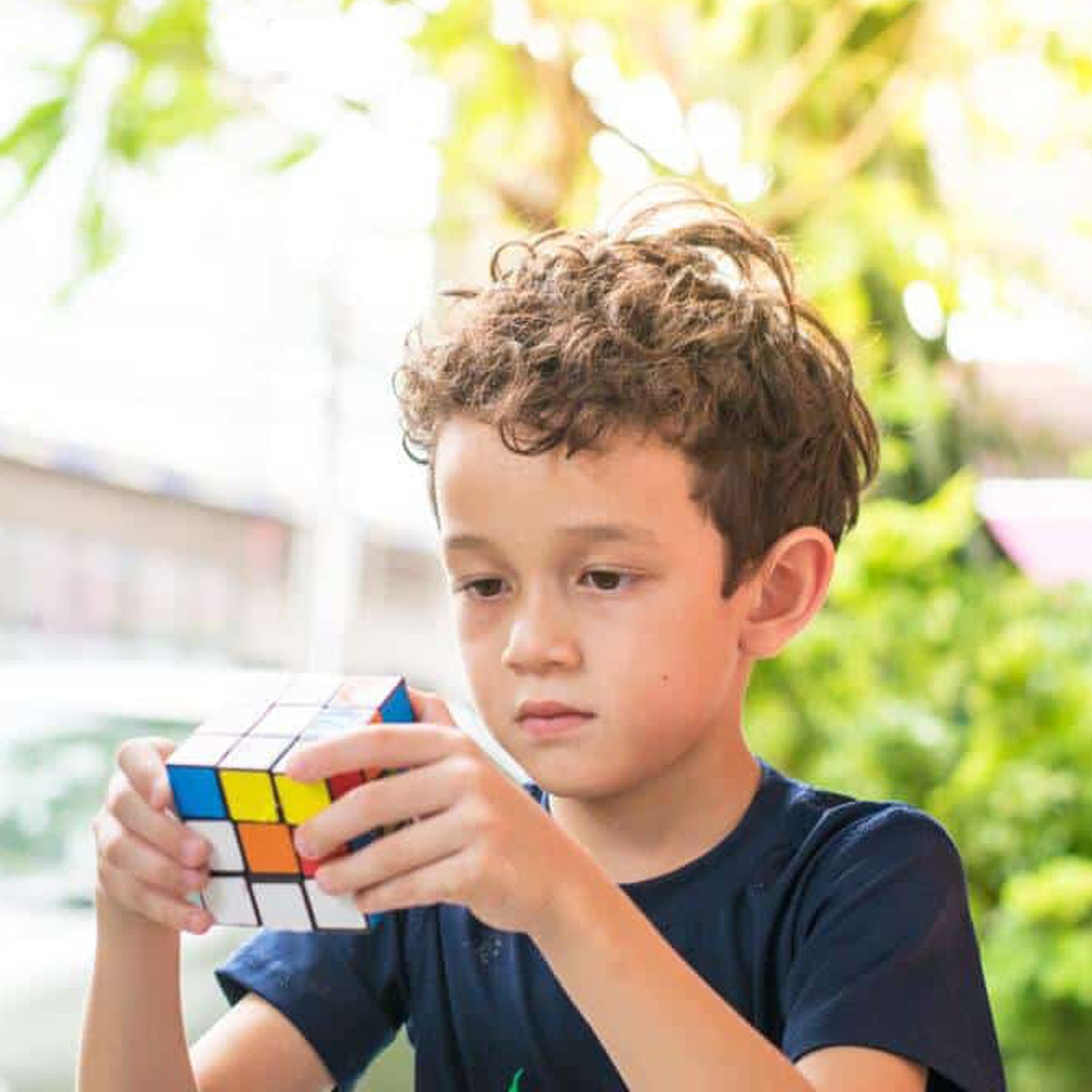 Plastic Fancy 3x3 Small Cube Puzzles Game - 2 Pieces (Multicolour) - Springkart 