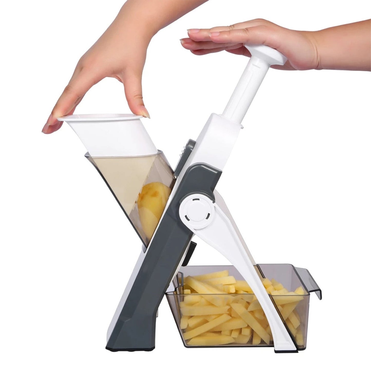 MULTI FUNCTIONAL TIME SAVING ADJUSTABLE HAND PRESS VEGETABLES CHOPPER - Springkart 