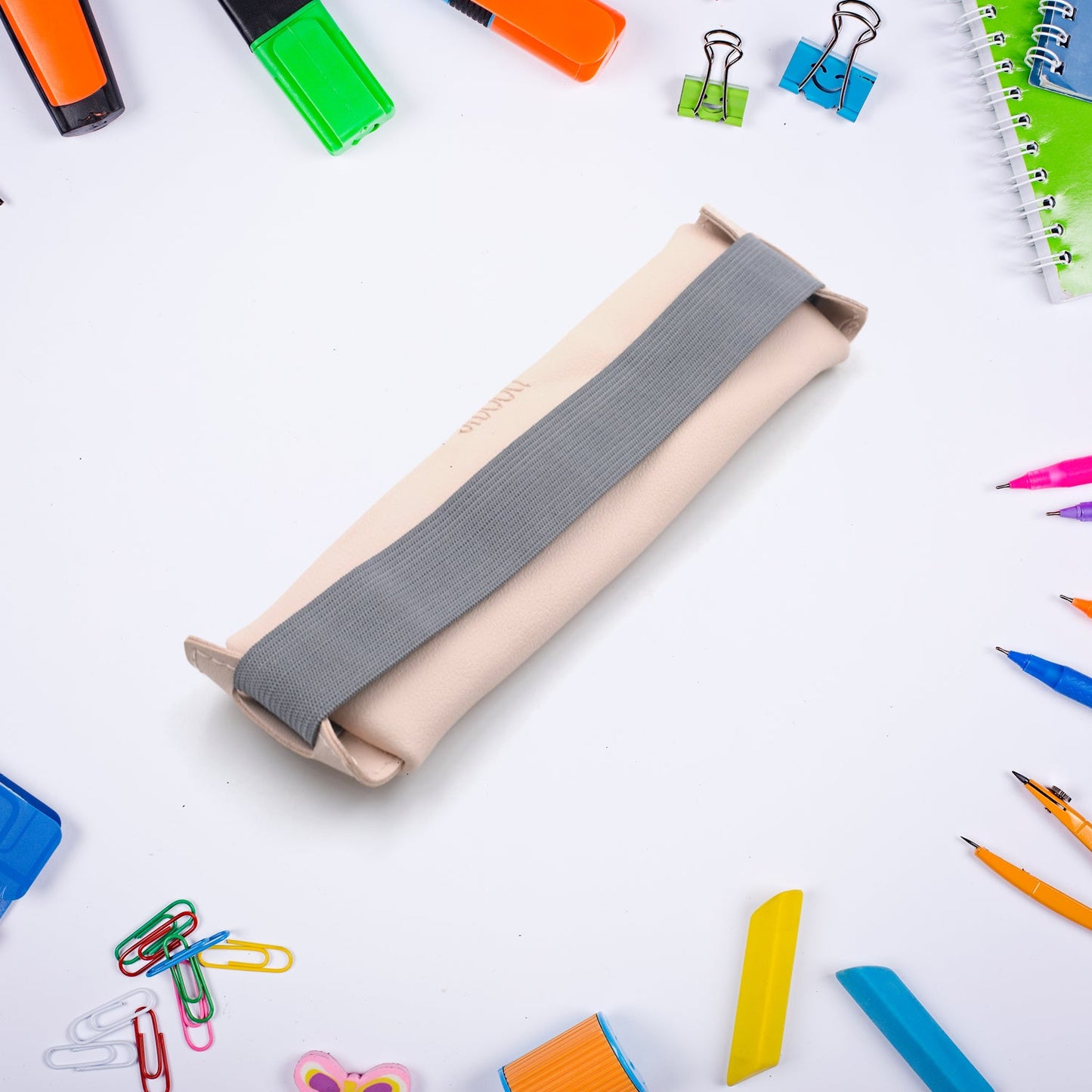 Leather Pencil Case high-quality leather pencil pouch ideal of School (1Pc) - Springkart 