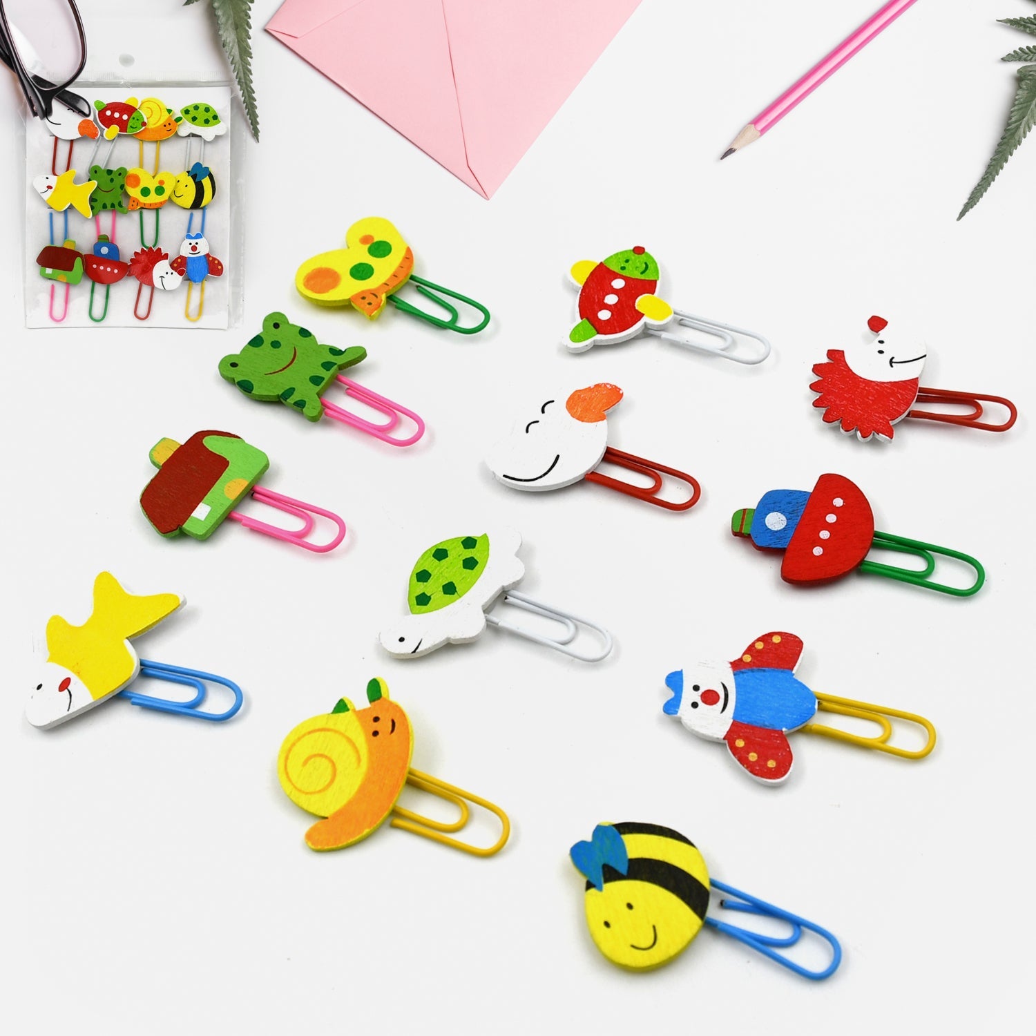 Multifunction Cartoon Paper Clips, Durable & Rustproof, Colored Paper Clips for Paperwork, DIY Work, classify Documents, Bookmark, Snacks Bag Clips, Suitable for Home, School, Office (12 Pcs Set) - Springkart 