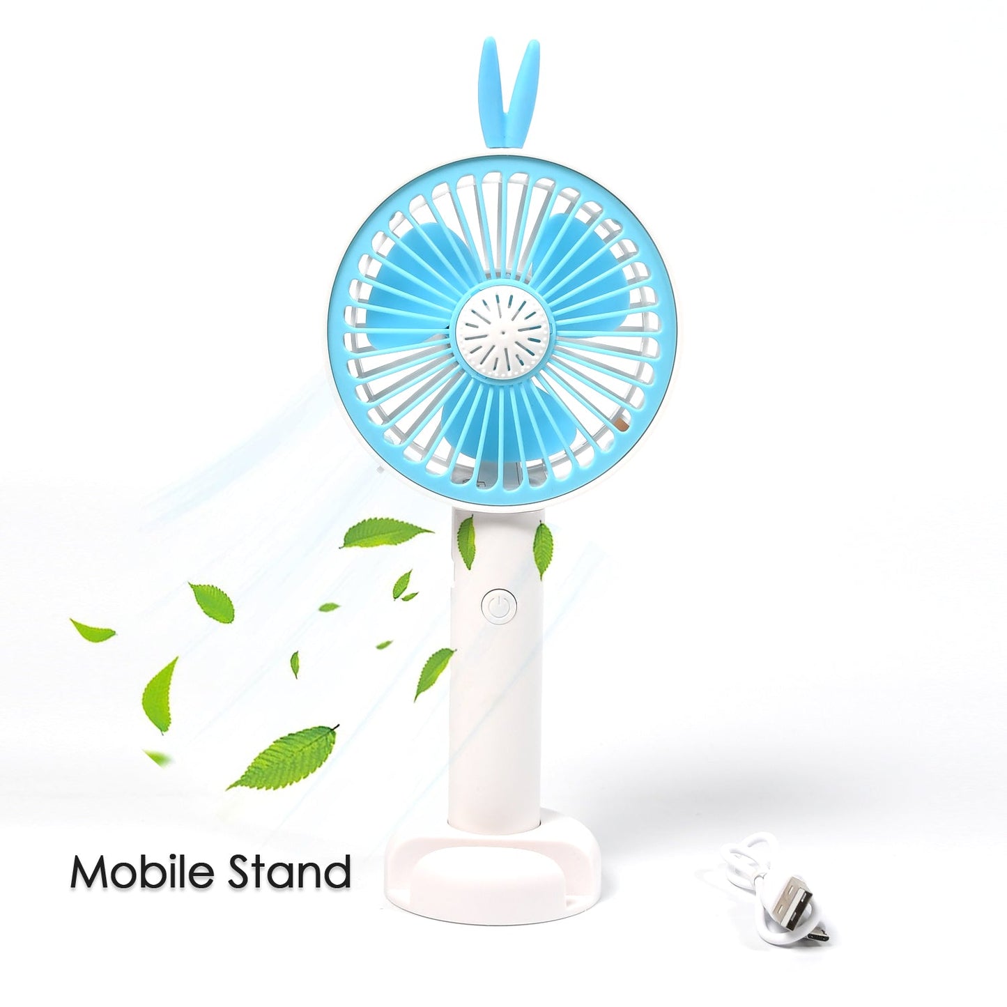 Mini Portable Hand Fan USB Rechargeable Fan With Led Light Fan for Indoor and Outdoor Use by Women and Men Table Standing Stand Included (Battery Not Include) - Springkart 