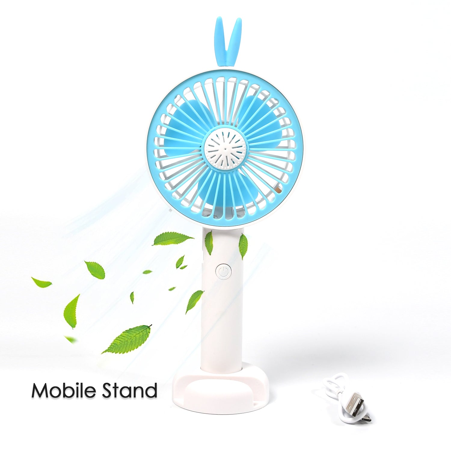 Mini Portable Hand Fan USB Rechargeable Fan With Led Light Fan for Indoor and Outdoor Use by Women and Men Table Standing Stand Included (Battery Not Include) - Springkart 