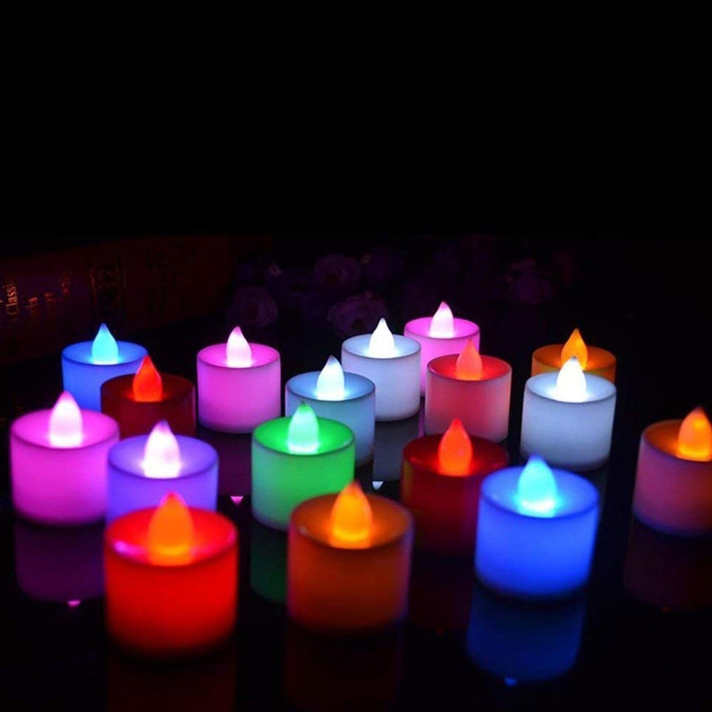 Multicolor LED Tealights Candles (24 Pack): Festive Decorations - Springkart 