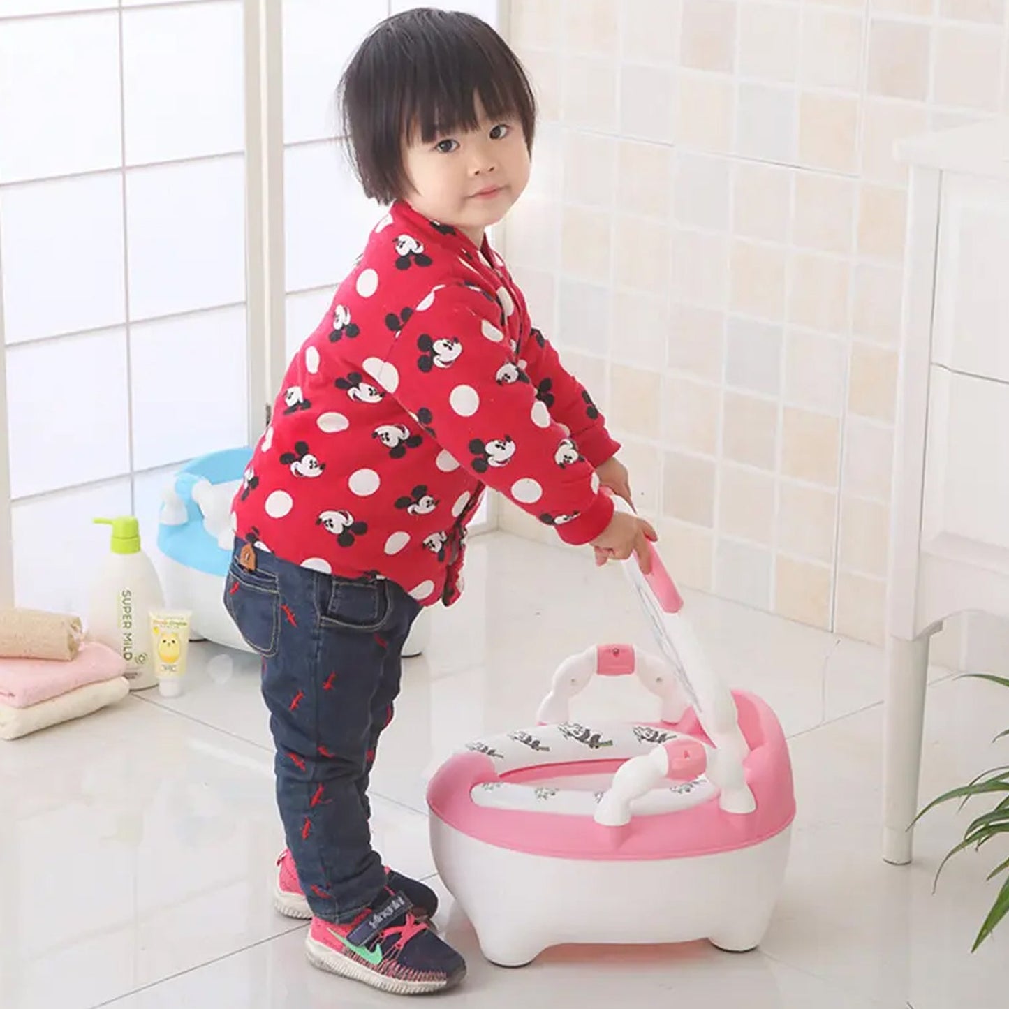 Baby portable Toilet, Baby Potty Training Seat Baby Potty Chair for Toddler Boys Girls Potty Seat for 1+ year child - Springkart 