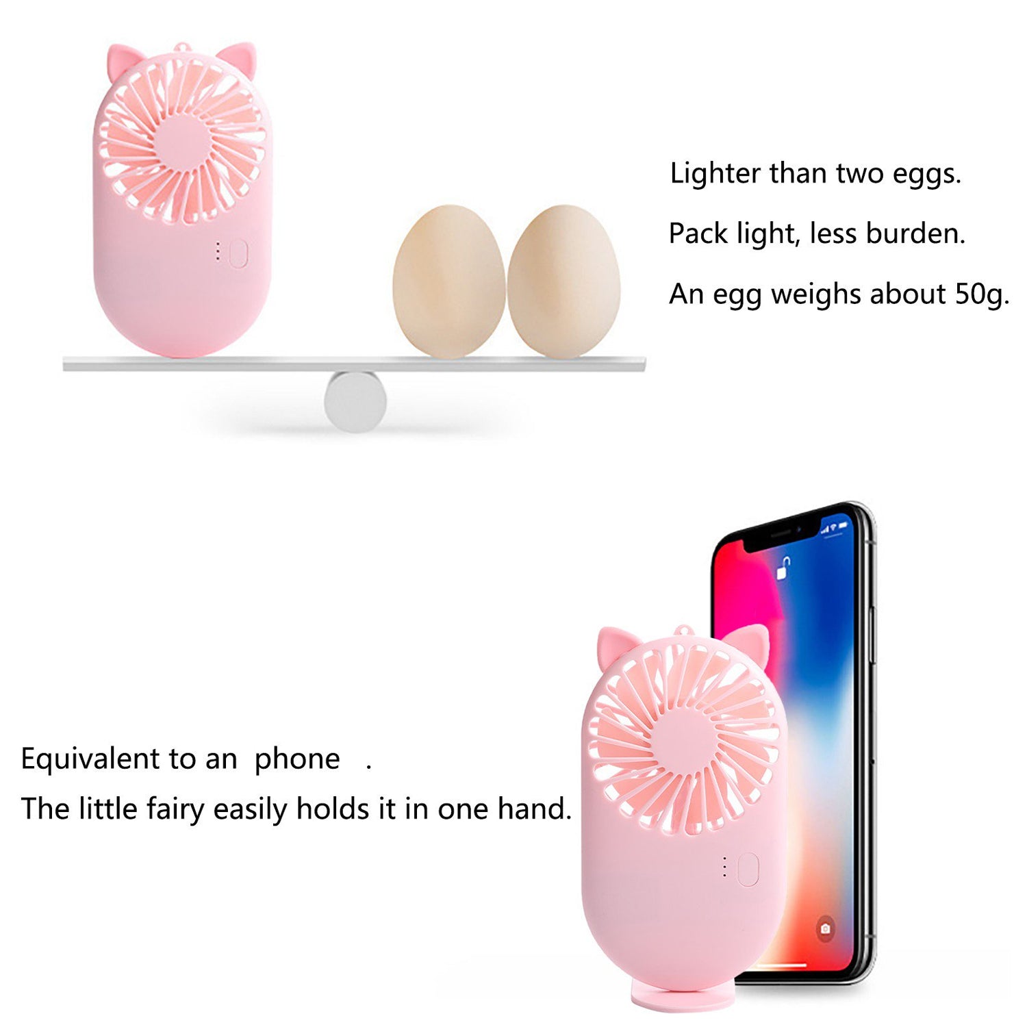 Handheld Mini Fan - USB Personal Fan with Bracket, Pocket-Sized Desktop Fan (Battery Not Included) - Springkart 