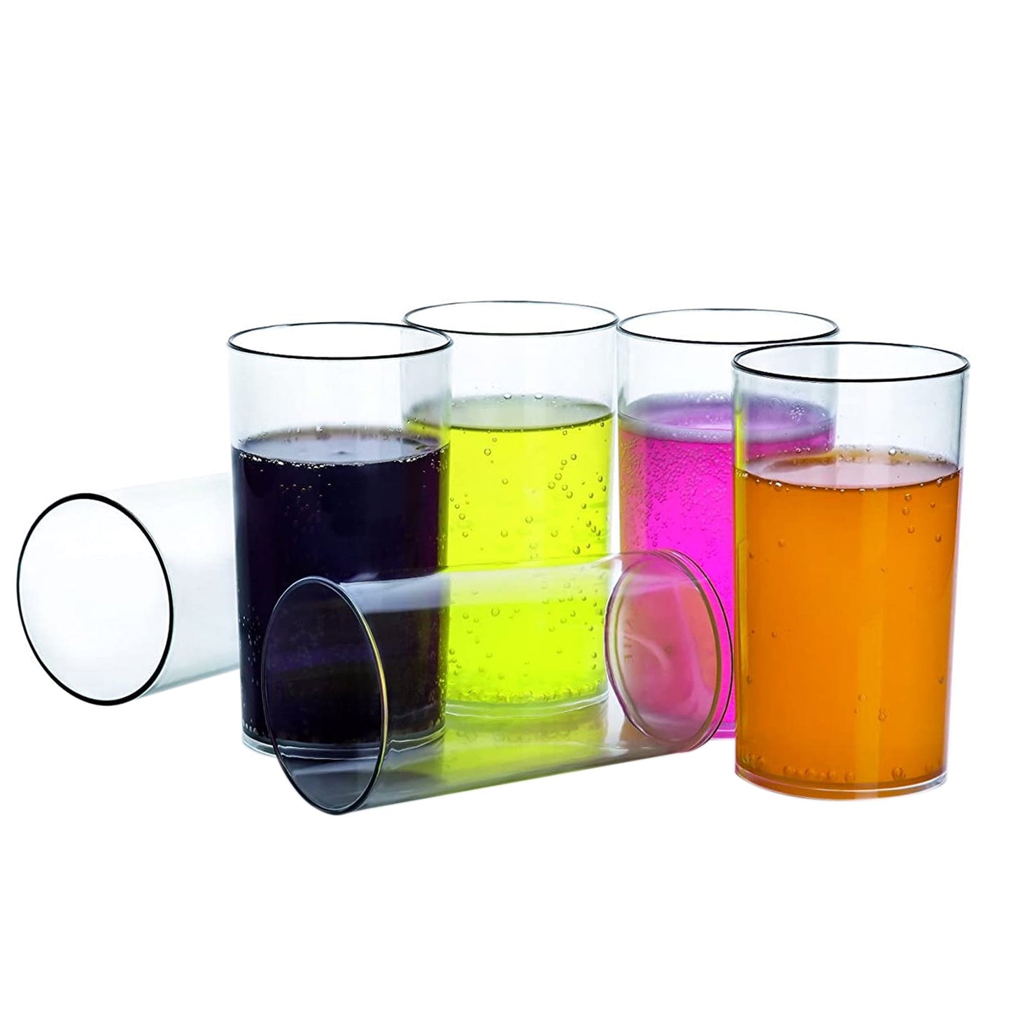 Heavy unbreakable Stylish Plastic Clear look fully Transparent Glasses Set 330ml (6pcs) - Springkart 