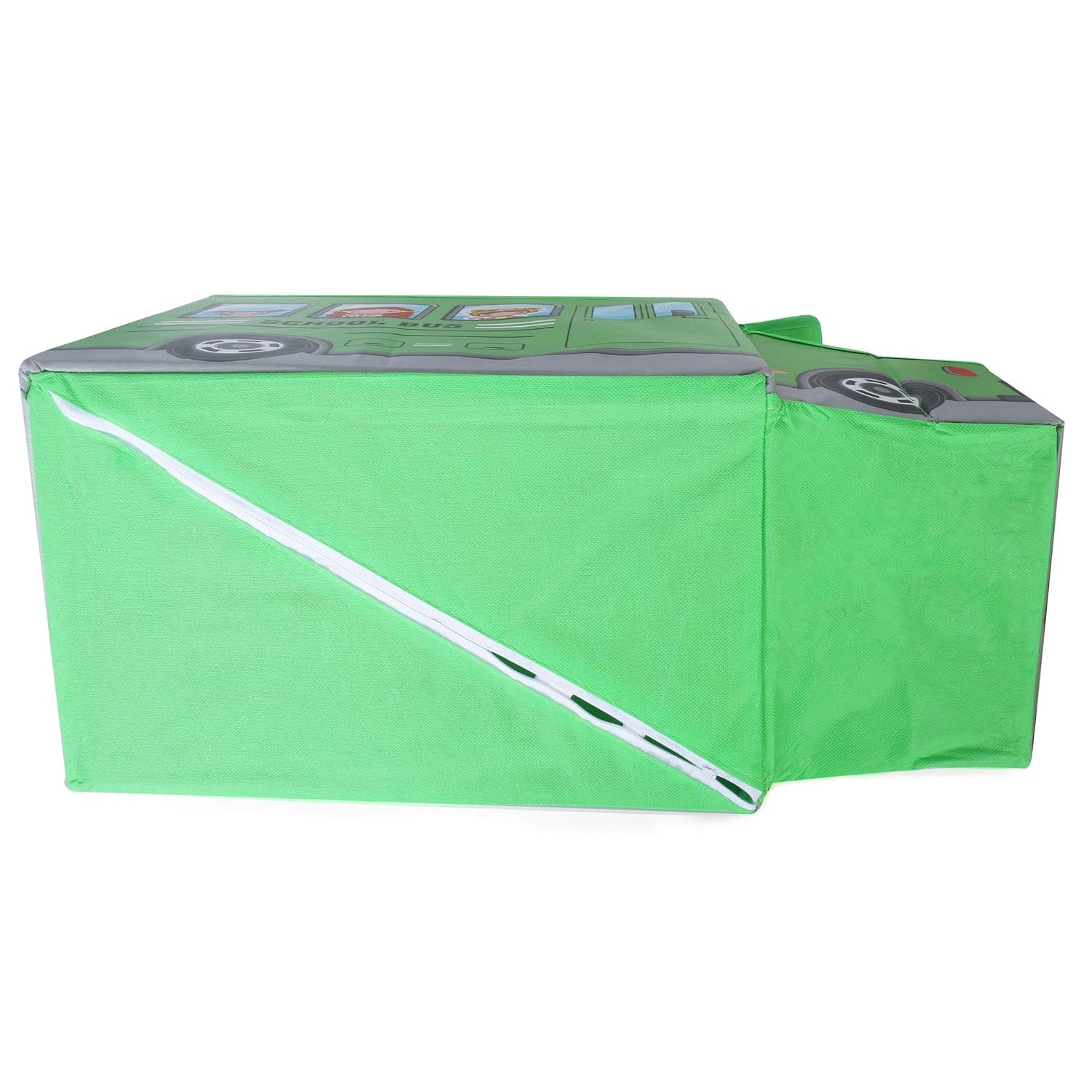 Foldable Bus Shape Toy Box Storage with Lid for Storage of Toys Basket Useful as Toy Organizer mountable Racks Surface Multipurpose Basket for Kids Wardrobe Cabinet Wood with Cloth Cover For Home Decor Books, Game, Baby Cloth (Mix Color & Design ) - Springkart 