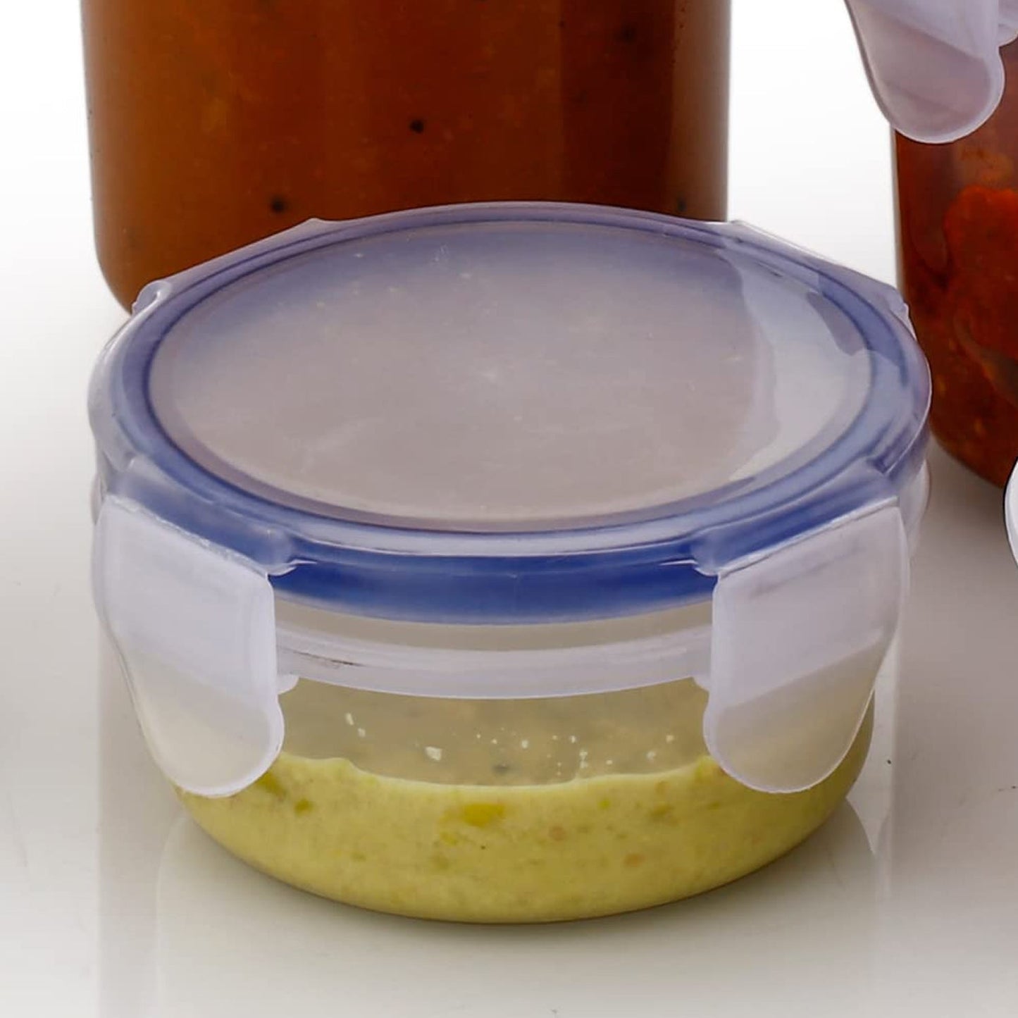 Plastic Liquid Round Airtight Food Storage Container with Leak Proof Locking Lid - Springkart 