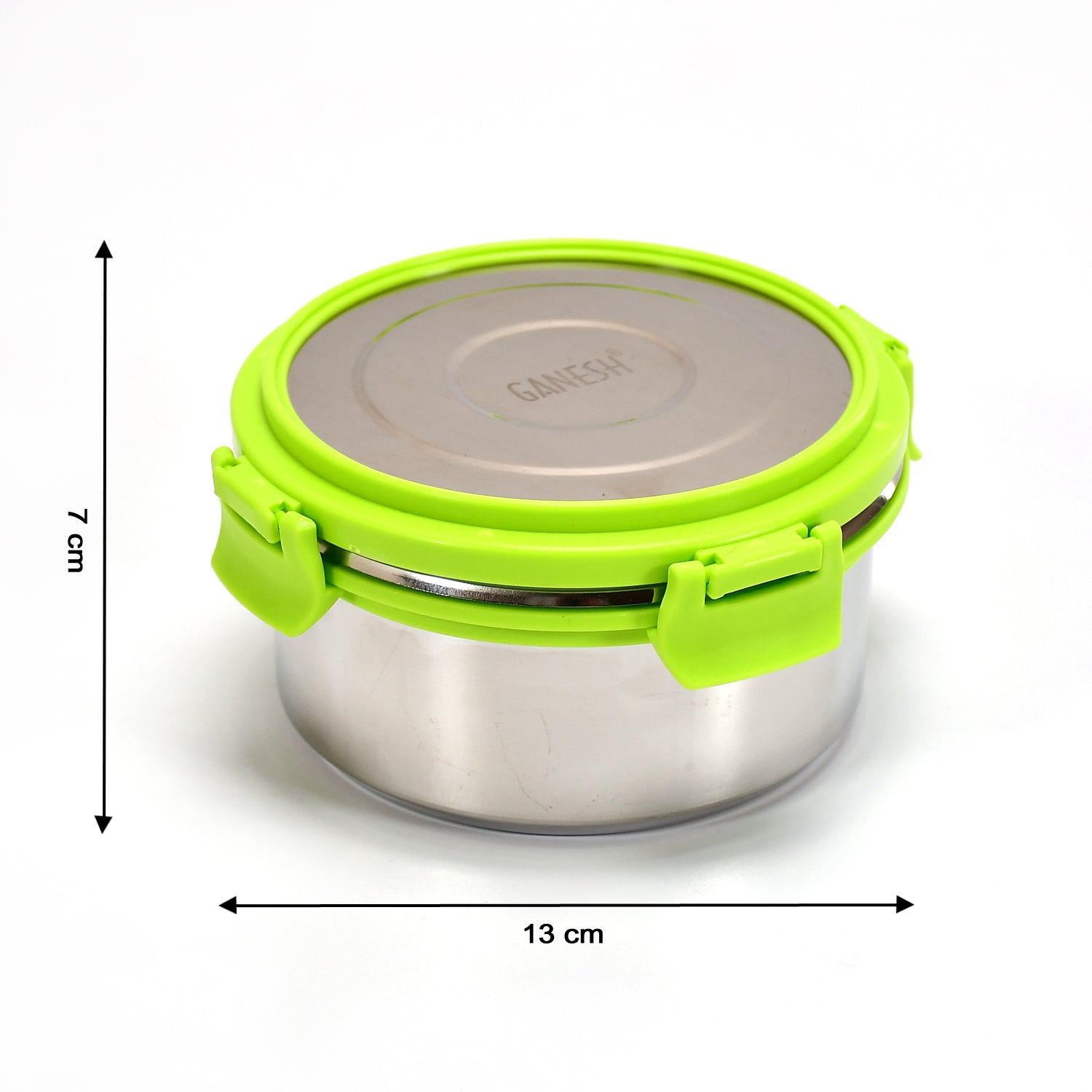 Ganesh Solo round 400 Stainless Steel Leak proof airtight Lunch Pack for Office & School Use - Springkart 